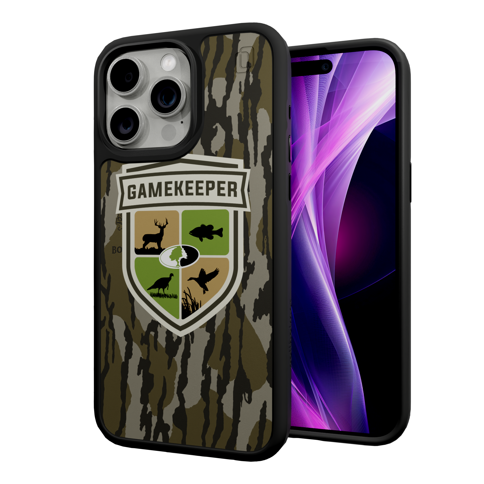 Mossy Oak Fortitude Series for Apple iPhone 15 Pro Max - Gamekeeper Onyx Black