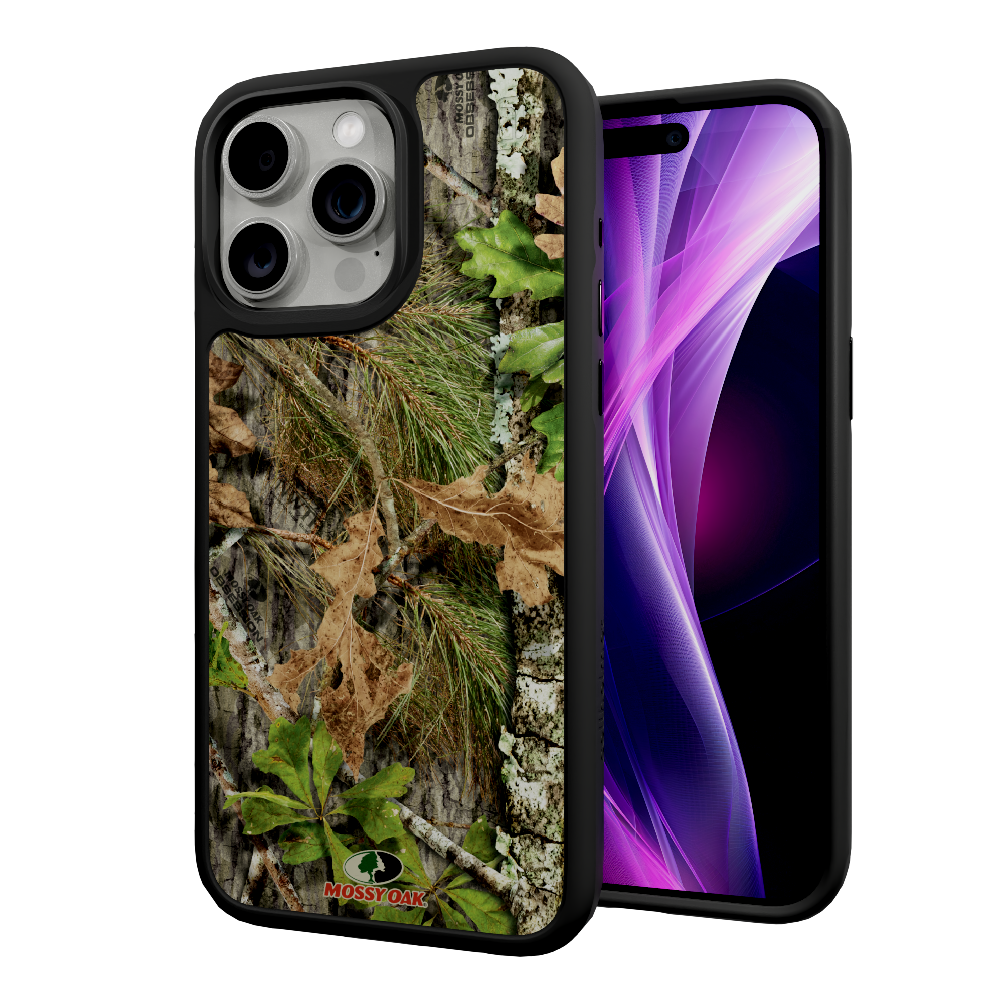 Mossy Oak Fortitude Series for Apple iPhone 15 Pro Max - Obsession Onyx Black