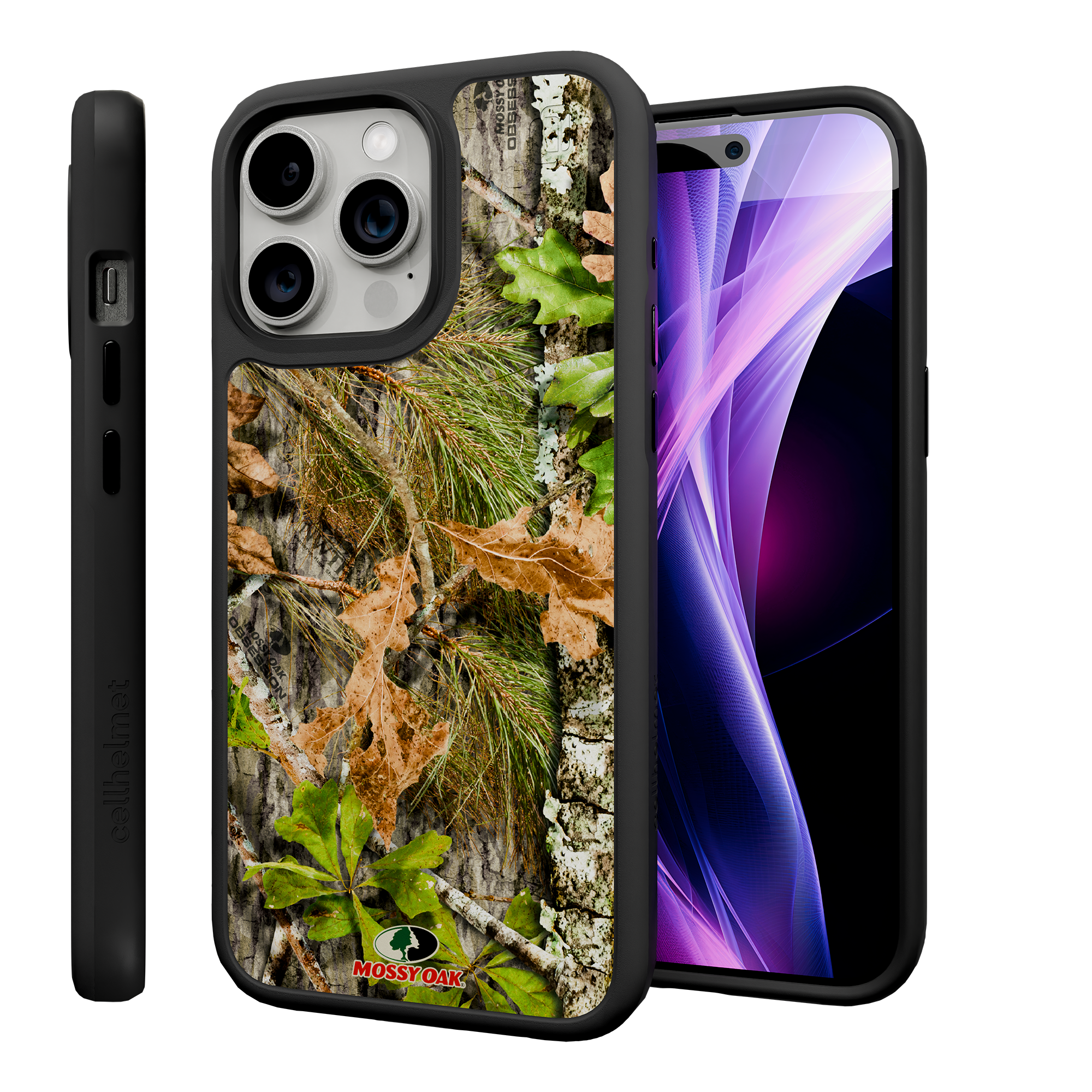 Shock-Absorbent MagSafe® Case for Apple iPhone 15 Pro Max | Mossy Oak Obsession Camo Onyx Black