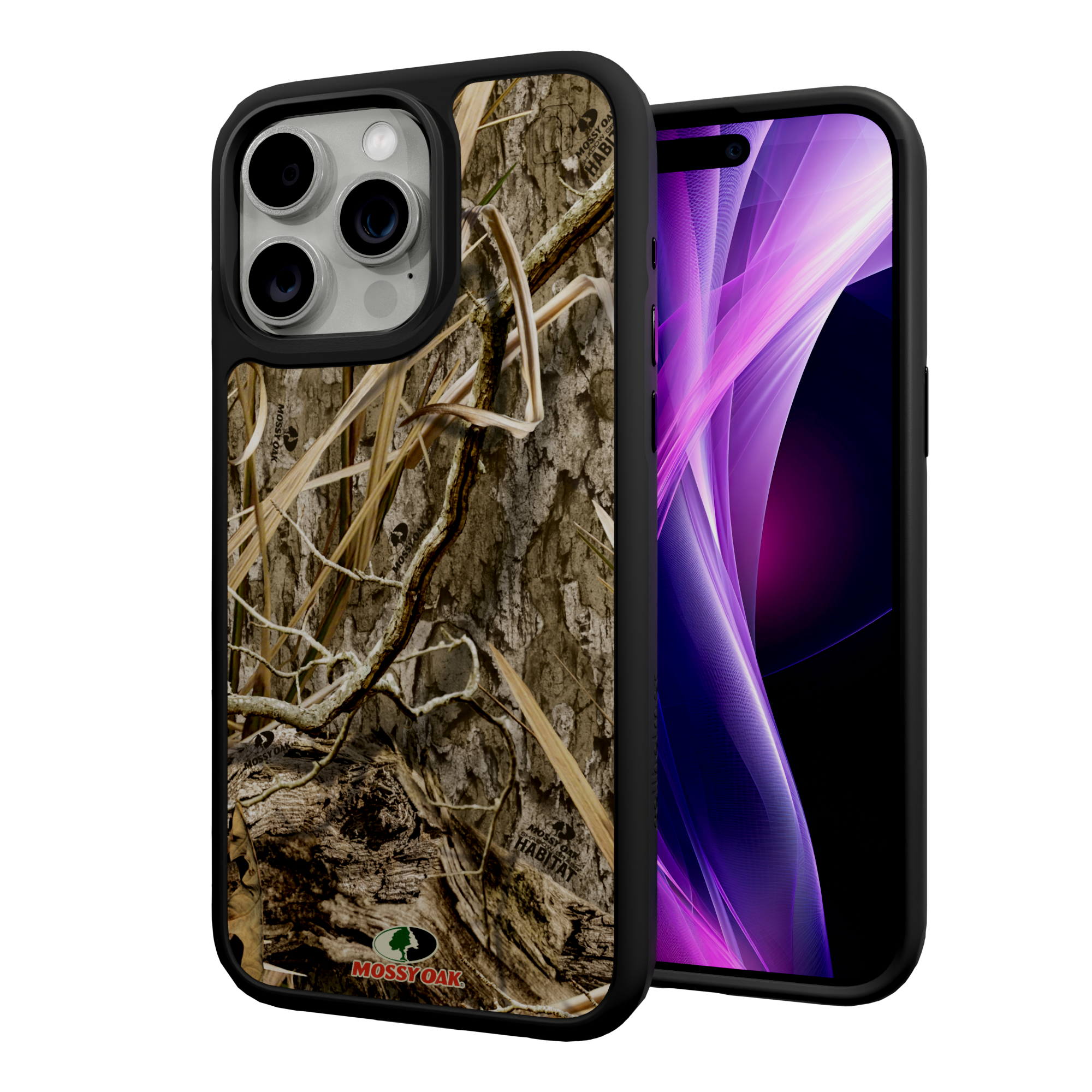Mossy Oak Fortitude Series for Apple iPhone 15 Pro Max - Shadow Grass Onyx Black