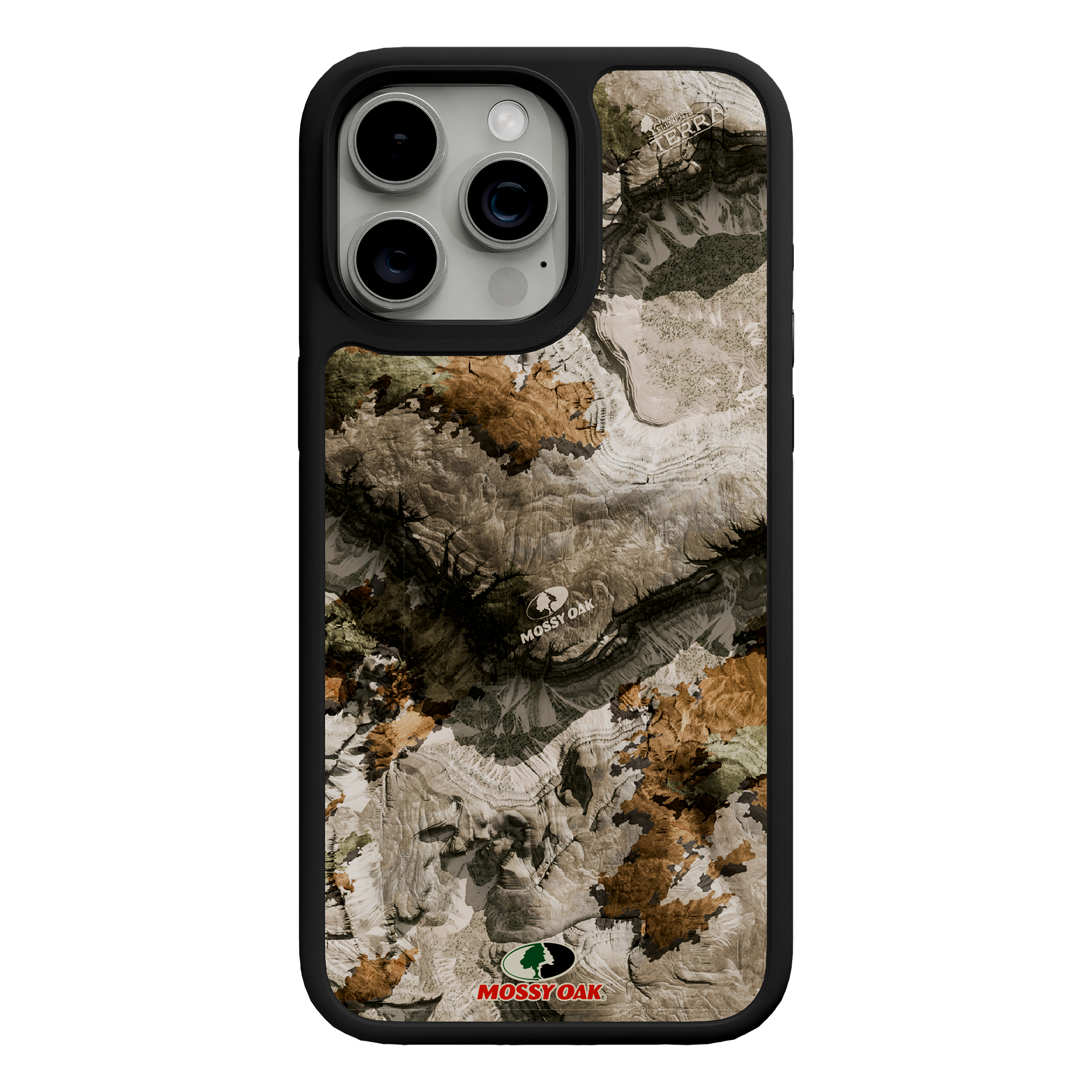 Shock-Absorbent MagSafe® Case for Apple iPhone 15 Pro Max | Mossy Oak Terra Gila Camo Onyx Black