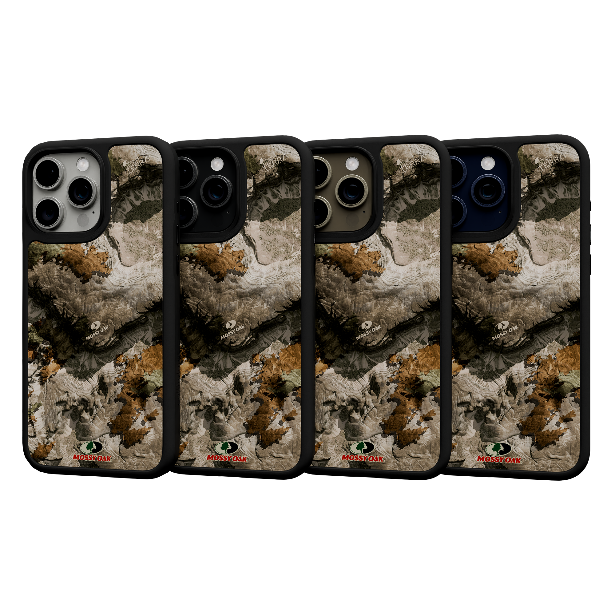 Shock-Absorbent MagSafe® Case for Apple iPhone 15 Pro Max | Mossy Oak Terra Gila Camo Onyx Black