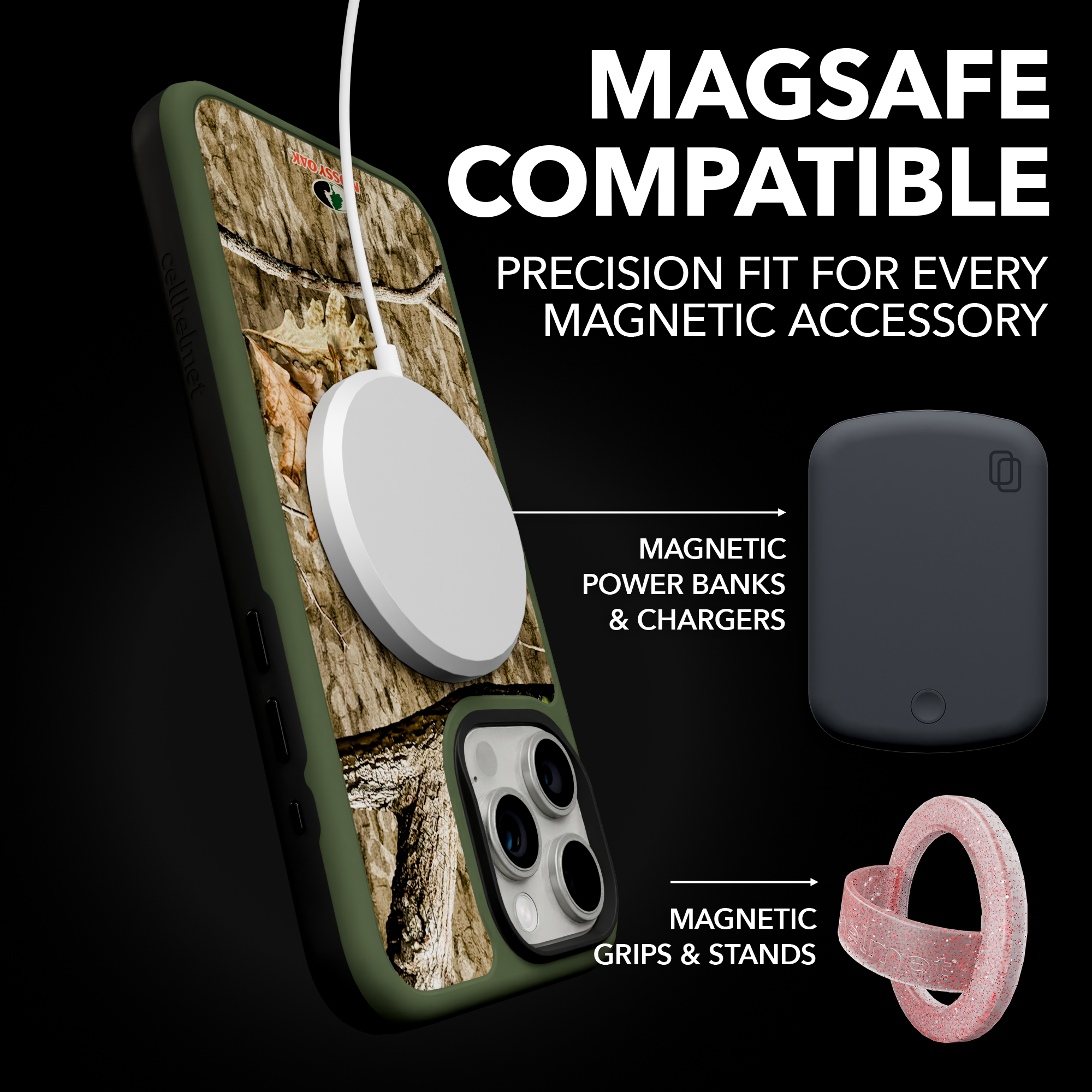 Shock-Absorbent MagSafe® Case for Apple iPhone 15 Pro Max | Mossy Oak Country Roots Camo