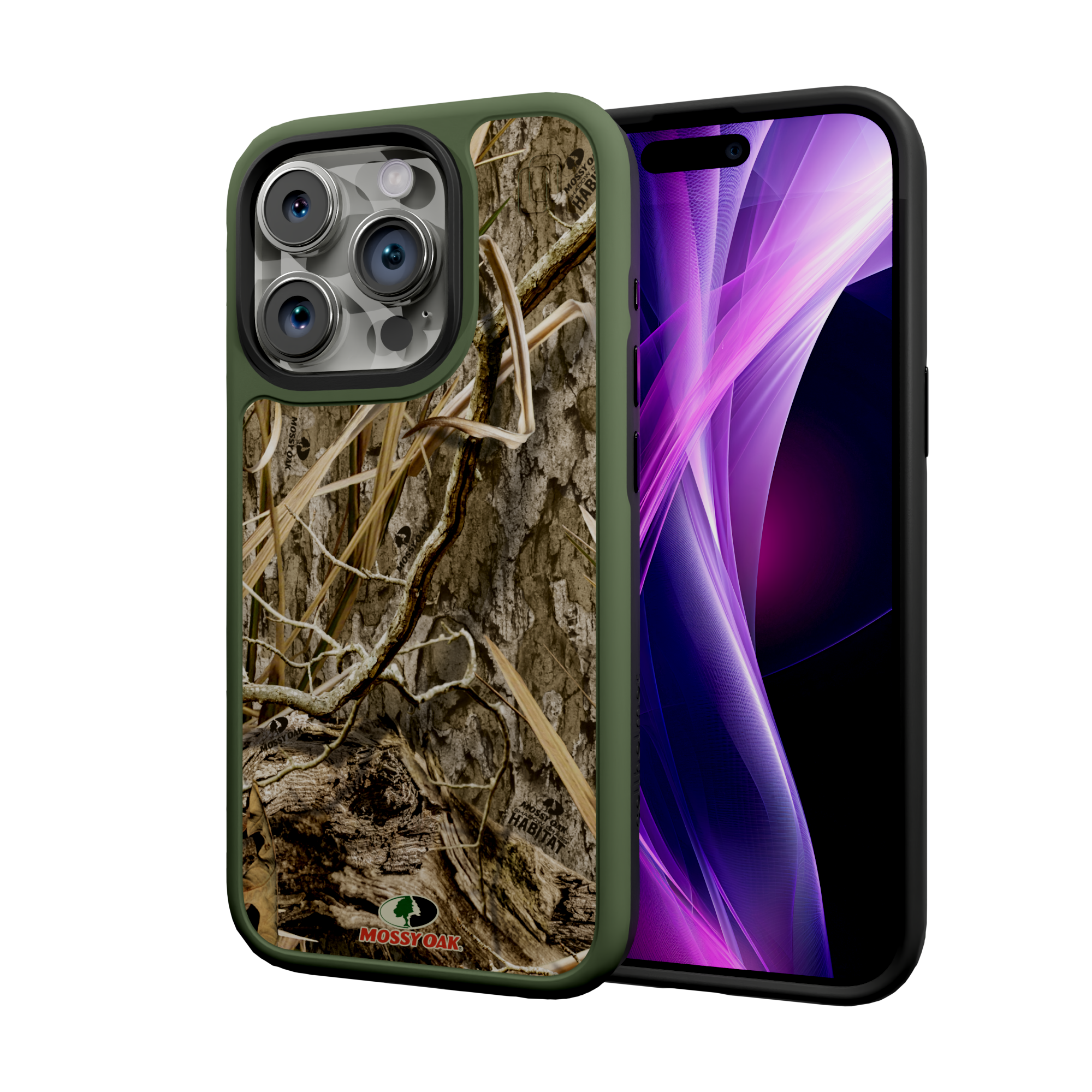 Mossy Oak Fortitude Series for Apple iPhone 15 Pro - Shadow Grass Olive Green
