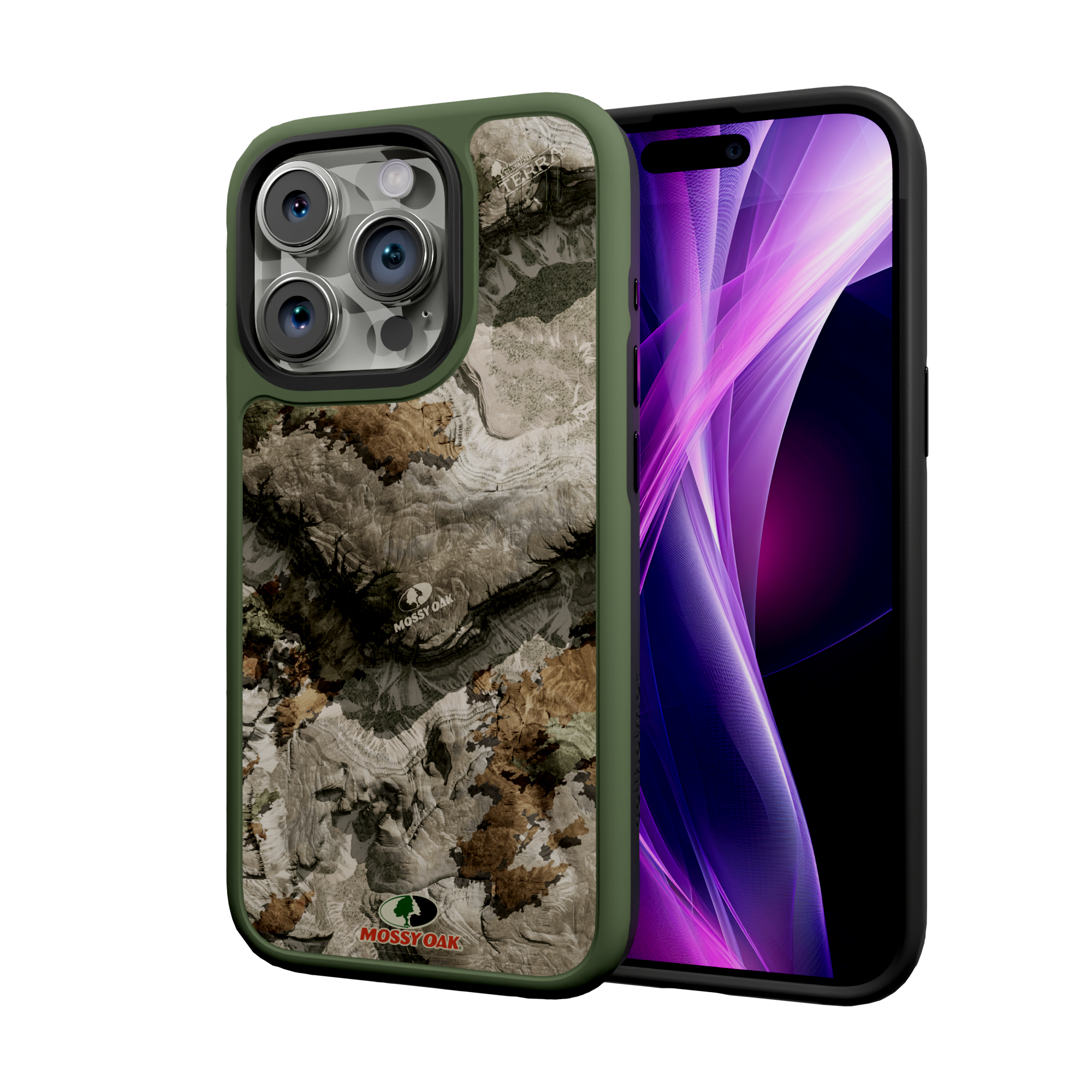 Mossy Oak Fortitude Series for Apple iPhone 15 Pro - Terra Gila Olive Green