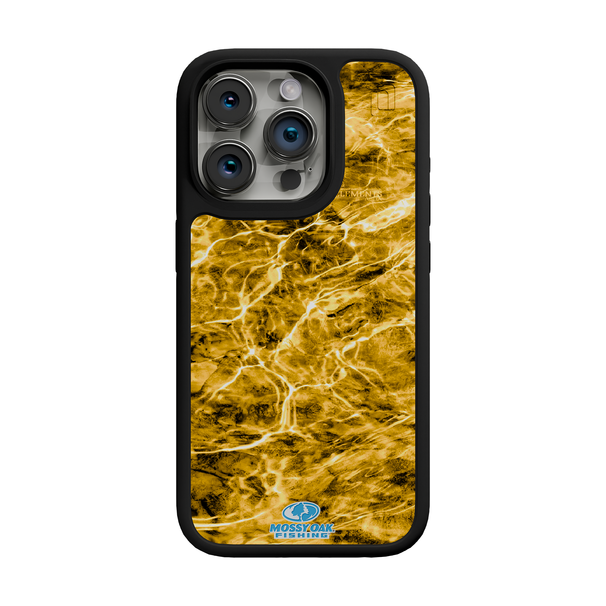 Shock-Absorbent MagSafe® Case for Apple iPhone 15 Pro | Mossy Oak Agua Yellowfin Camo Onyx Black