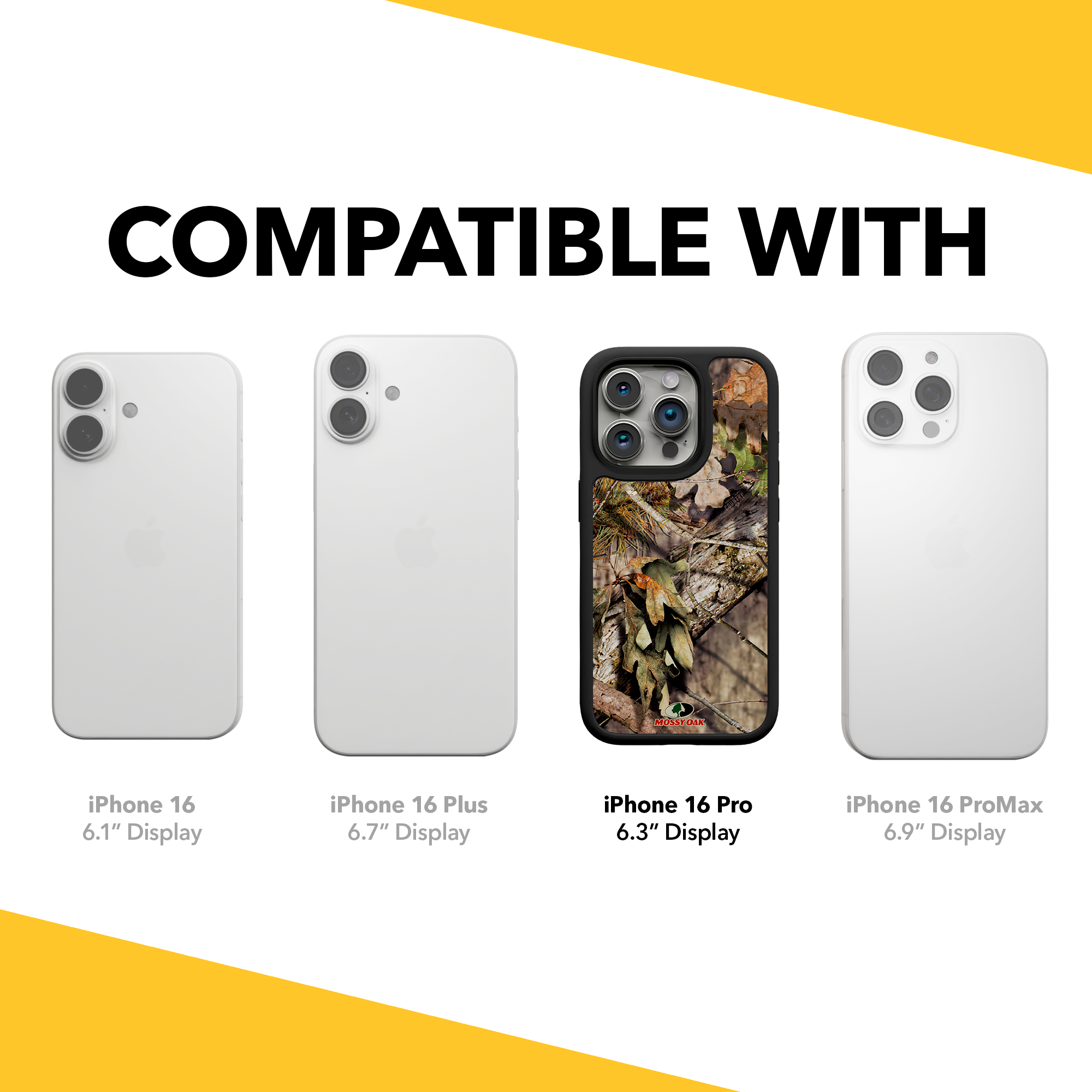 Shock-Absorbent MagSafe® Case for Apple iPhone 15 Pro | Mossy Oak Breakup Country Camo Onyx Black