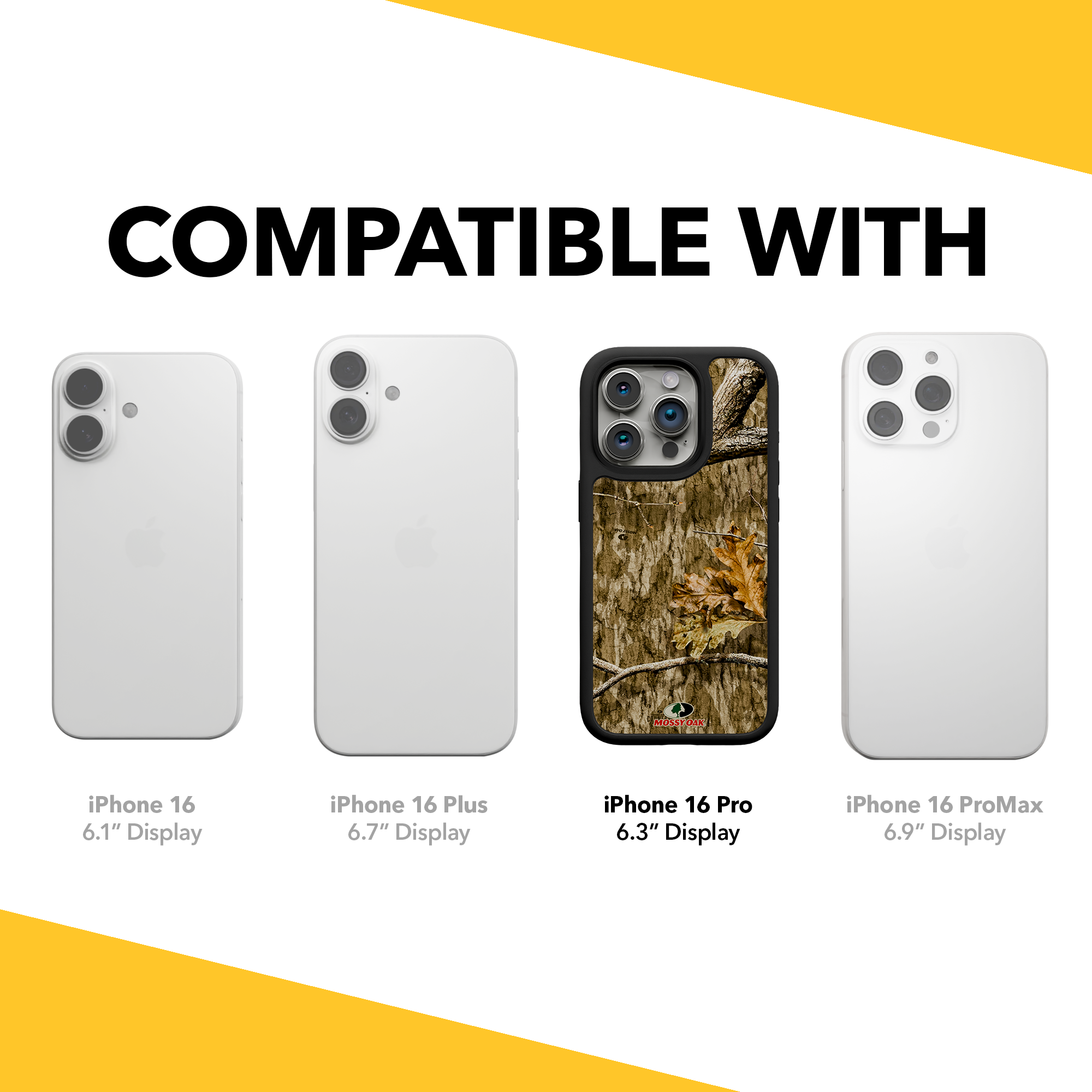Shock-Absorbent MagSafe® Case for Apple iPhone 15 Pro | Mossy Oak Country Roots Camo Onyx Black