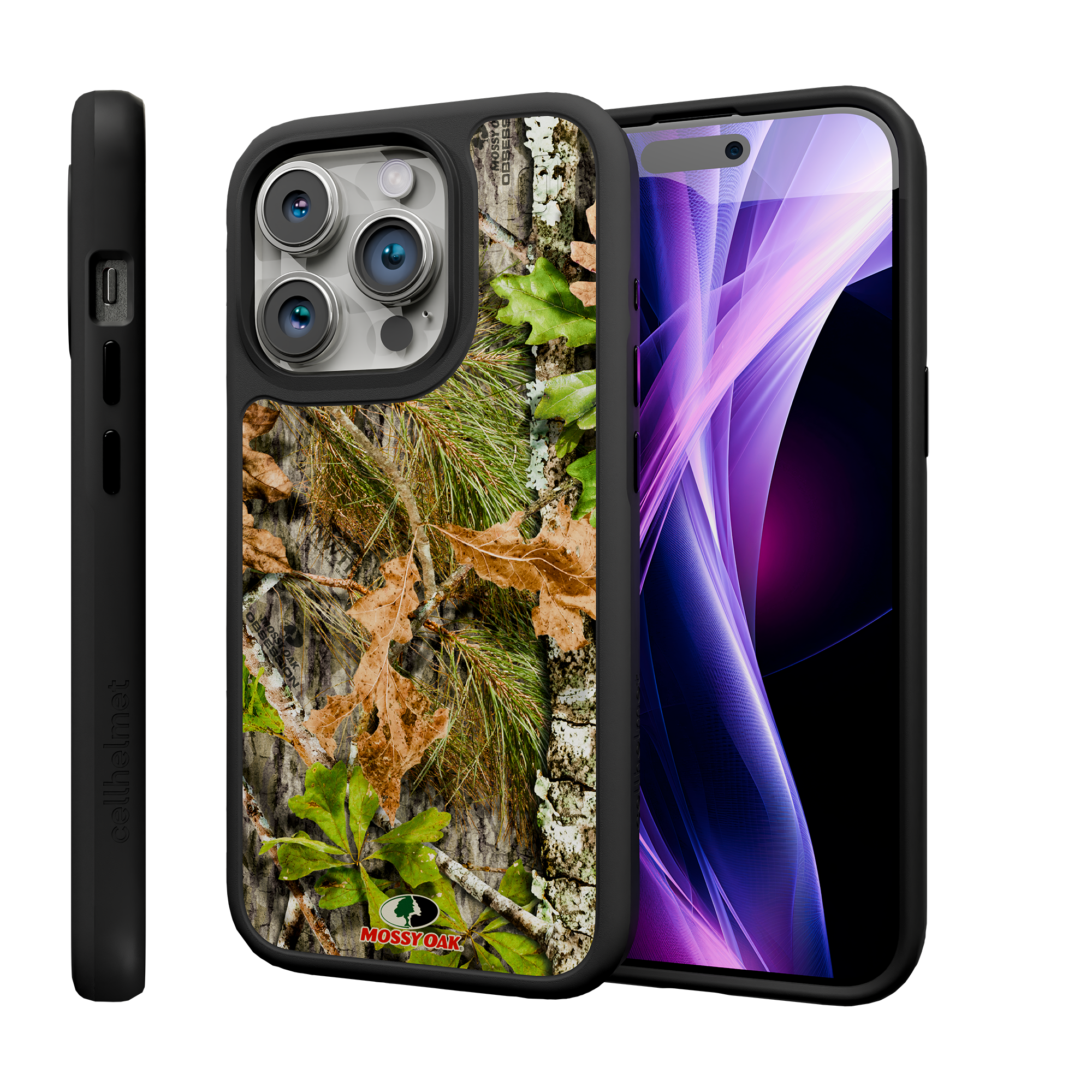 Shock-Absorbent MagSafe® Case for Apple iPhone 15 Pro | Mossy Oak Obsession Camo Onyx Black