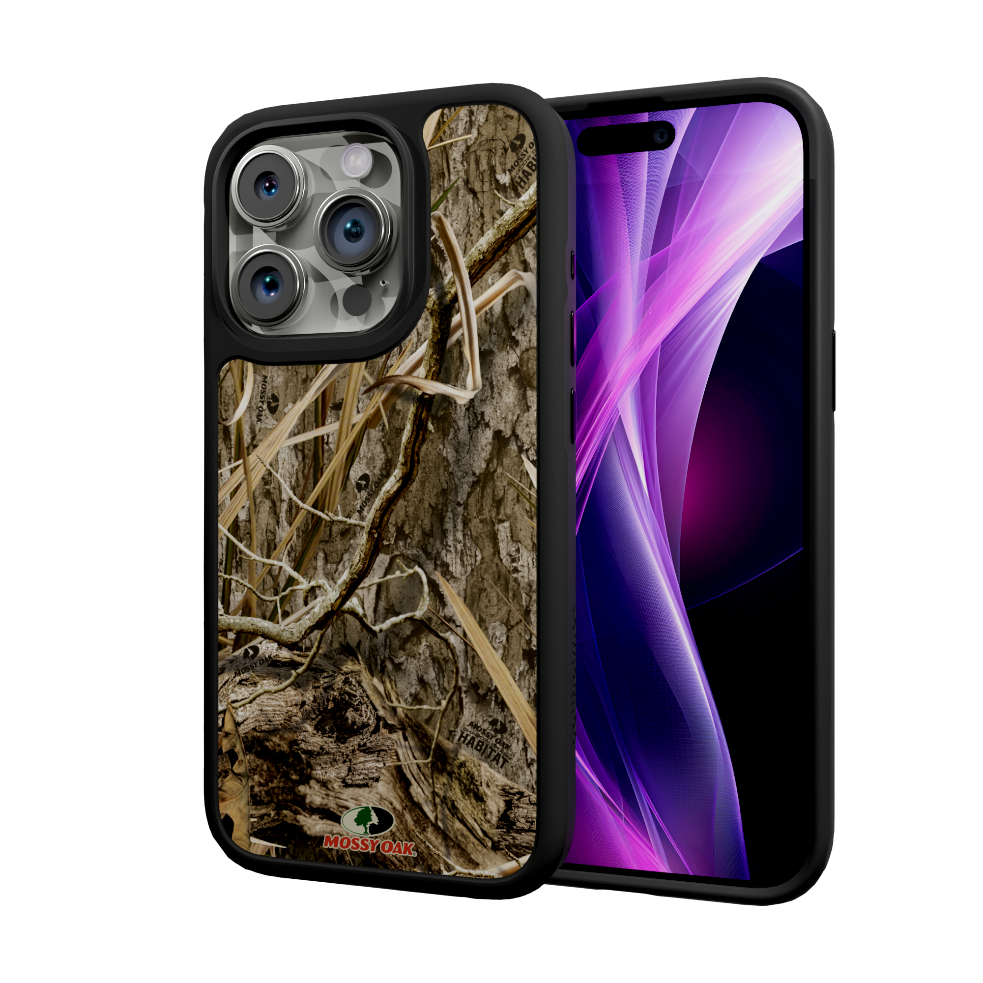 Mossy Oak Fortitude Series for Apple iPhone 15 Pro - Shadow Grass Onyx Black
