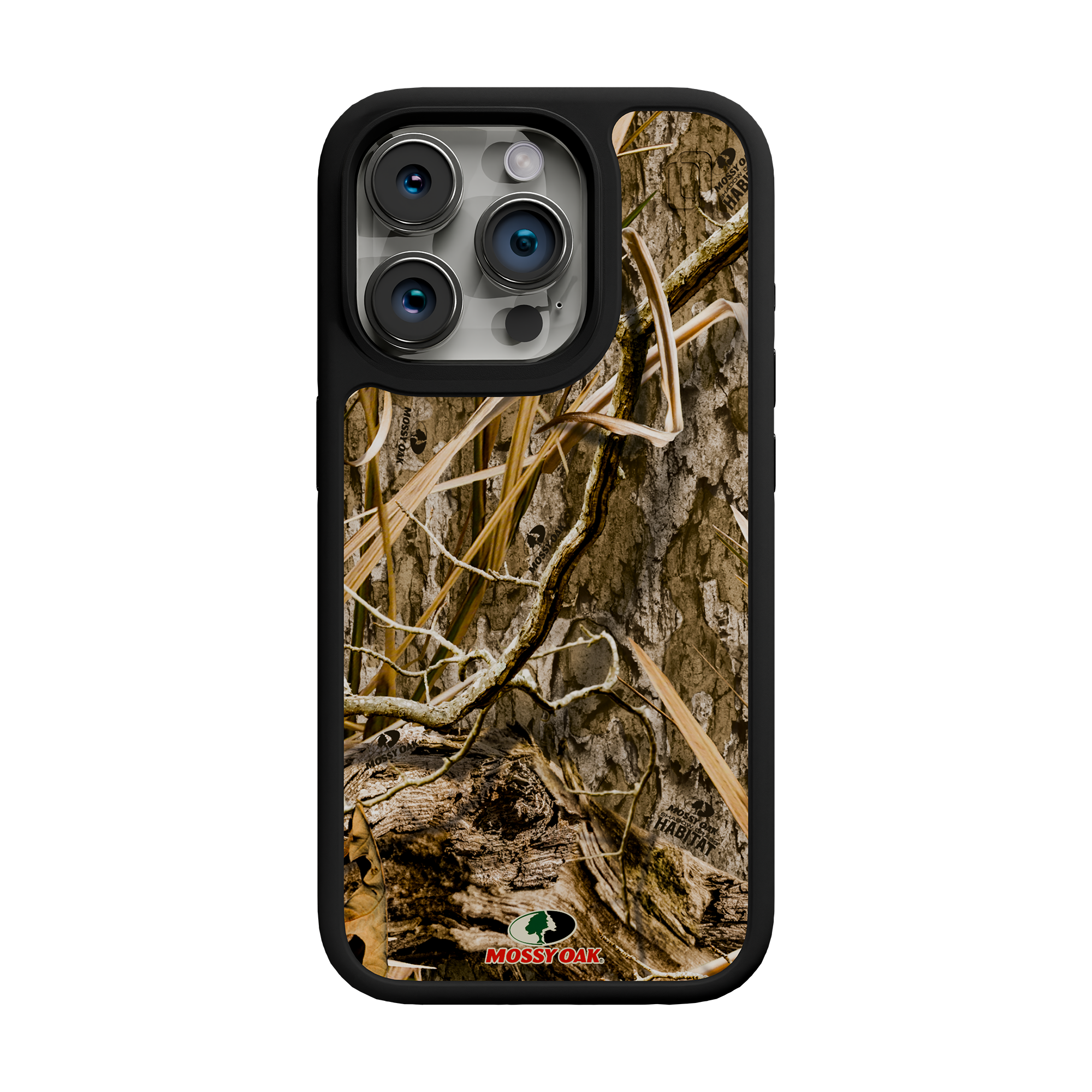 Shock-Absorbent MagSafe® Case for Apple iPhone 15 Pro | Mossy Oak Shadow Grass Camo Onyx Black