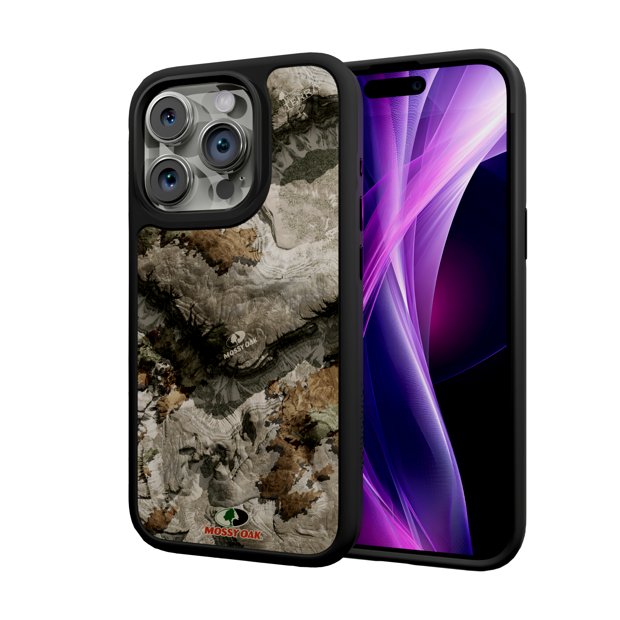 Mossy Oak Fortitude Series for Apple iPhone 15 Pro - Terra Gila Onyx Black
