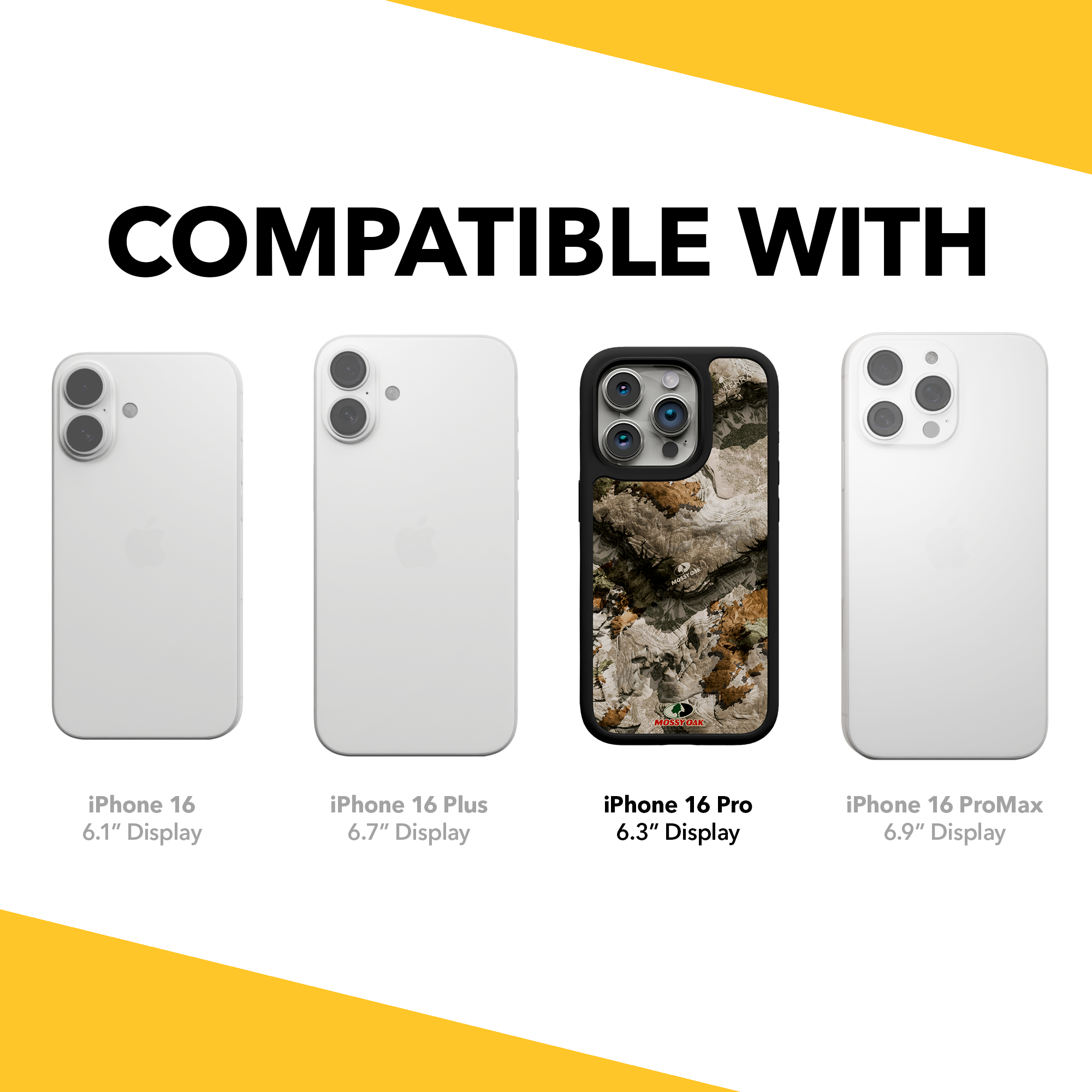 Shock-Absorbent MagSafe® Case for Apple iPhone 15 Pro | Mossy Oak Terra Gila Camo Onyx Black