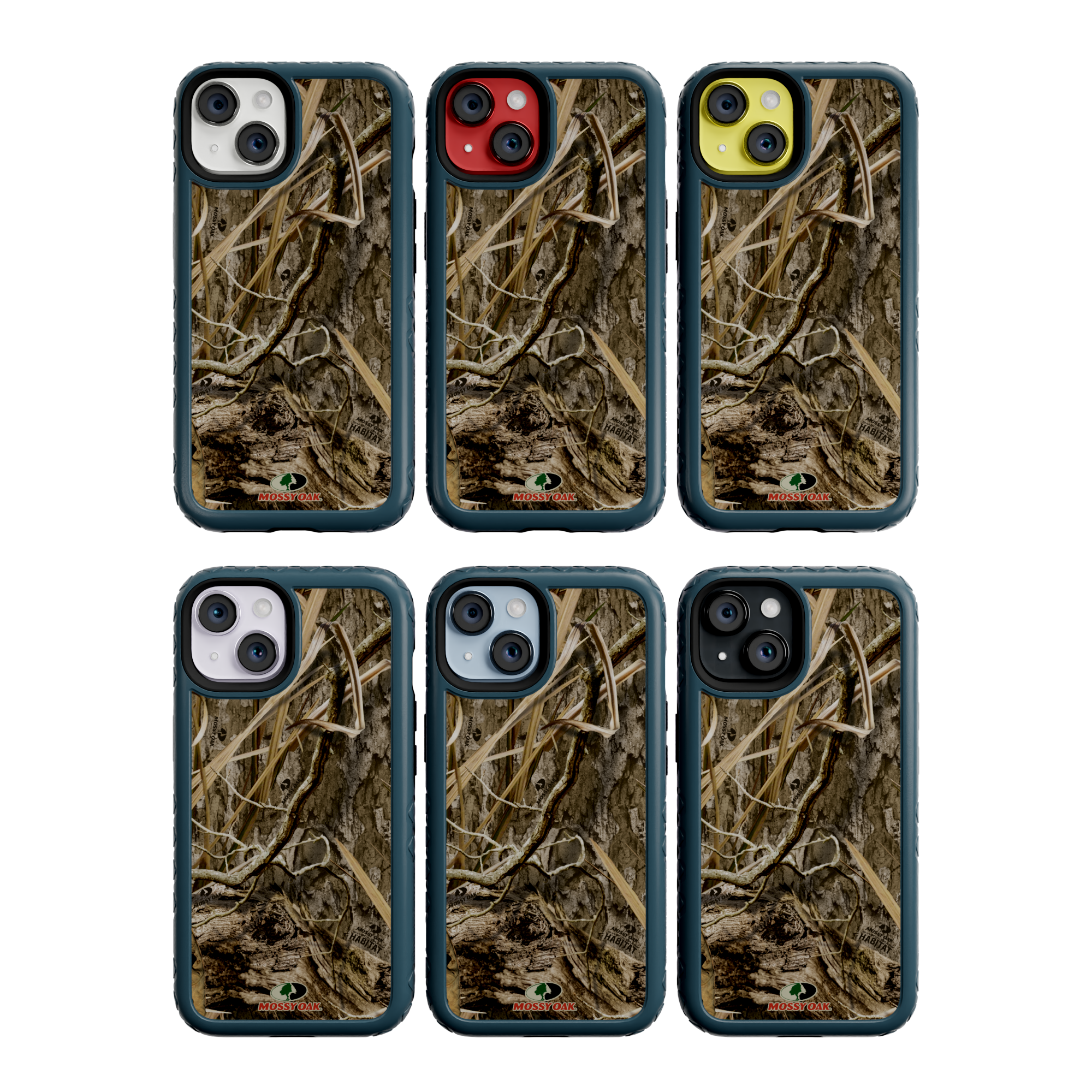 Mossy Oak Fortitude Series for Apple iPhone 14 - Shadow Grass Deep Sea Blue
