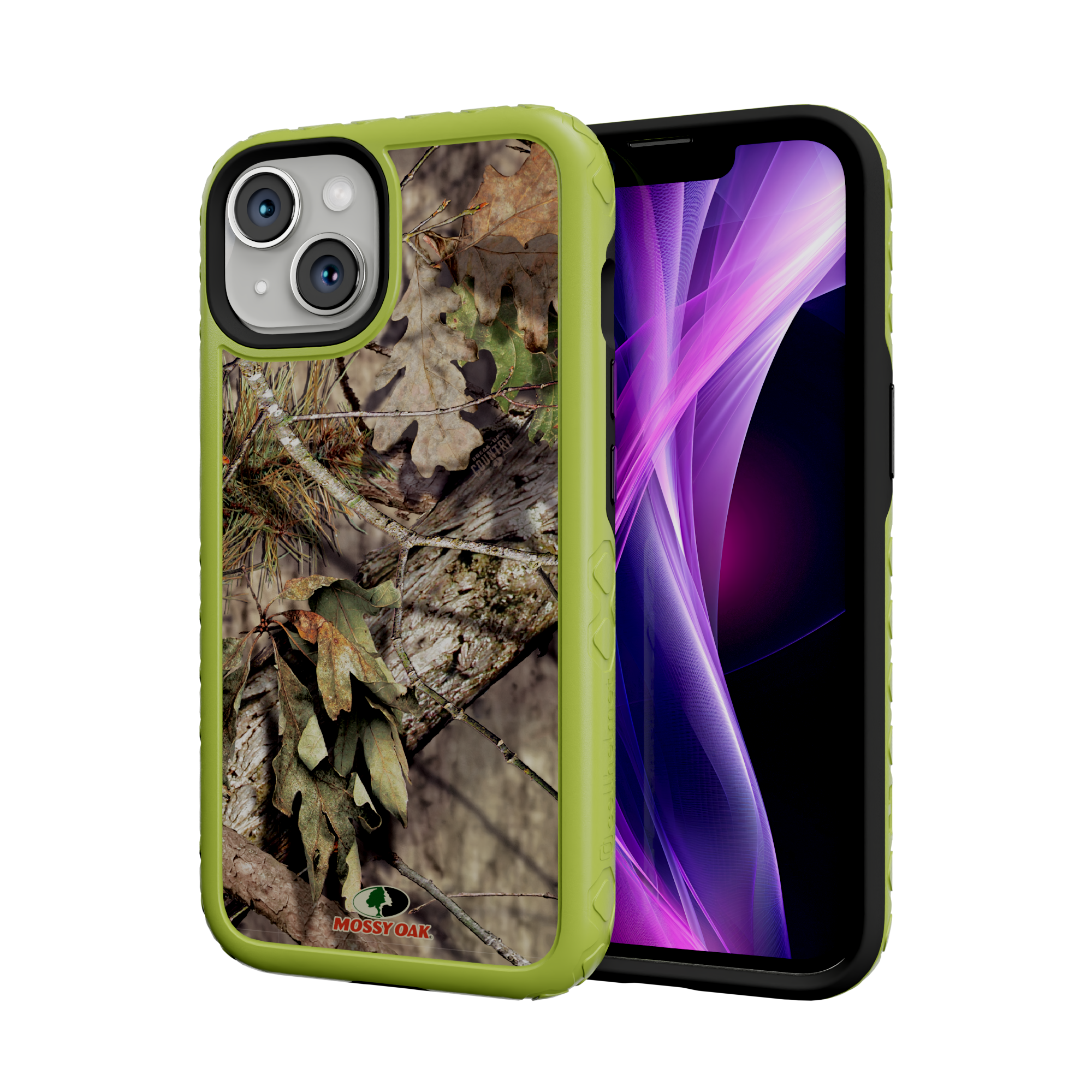 Mossy Oak MagSafe® Dual Layer Case for Apple iPhone 14 - Breakup Country Electric Lime