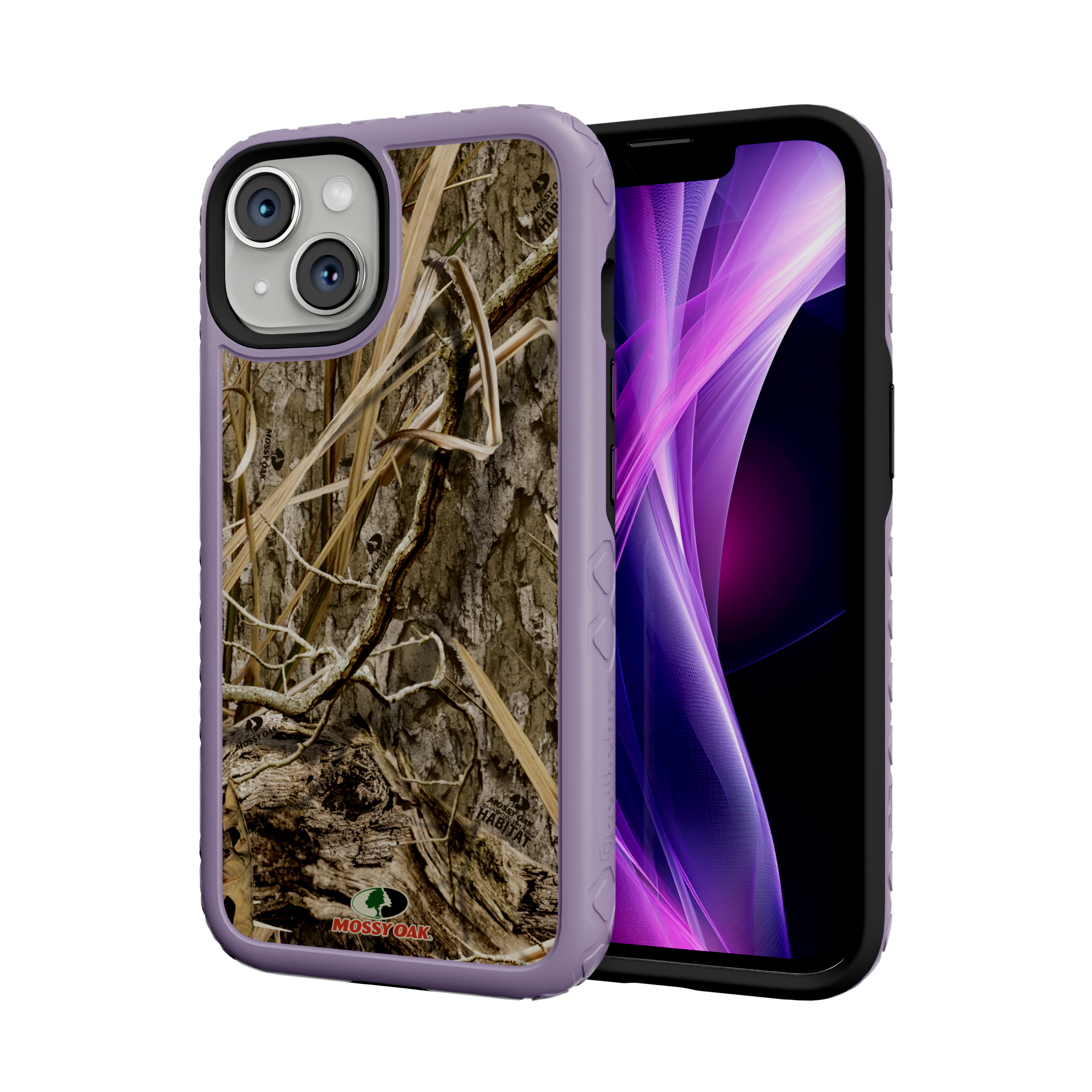 Mossy Oak Fortitude Series for Apple iPhone 14 - Shadow Grass Lilac Blossom Purple