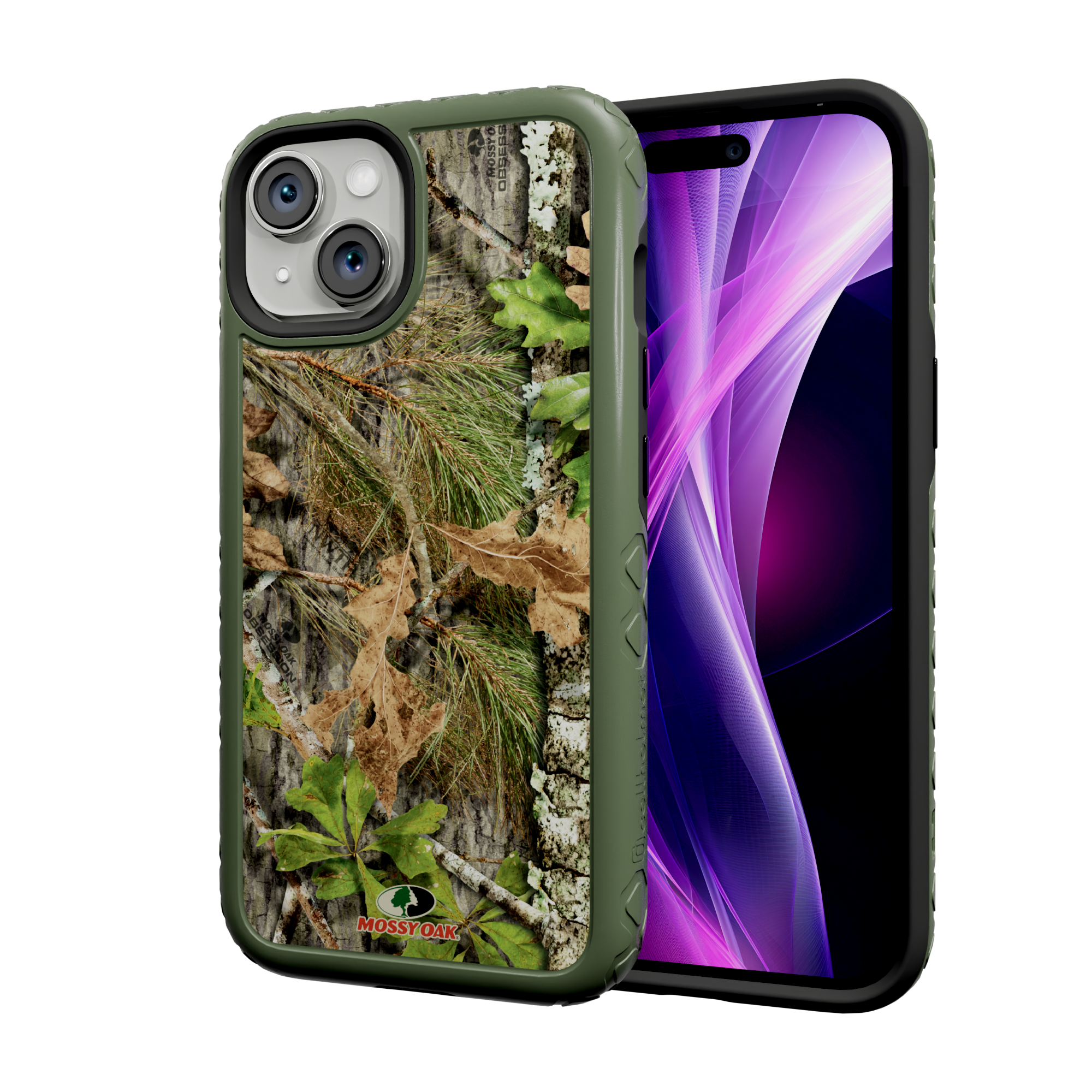 Mossy Oak | MagSafe Dual Layer Case for Apple iPhone 14 | Obsession | Fortitude Series Olive Drab Green
