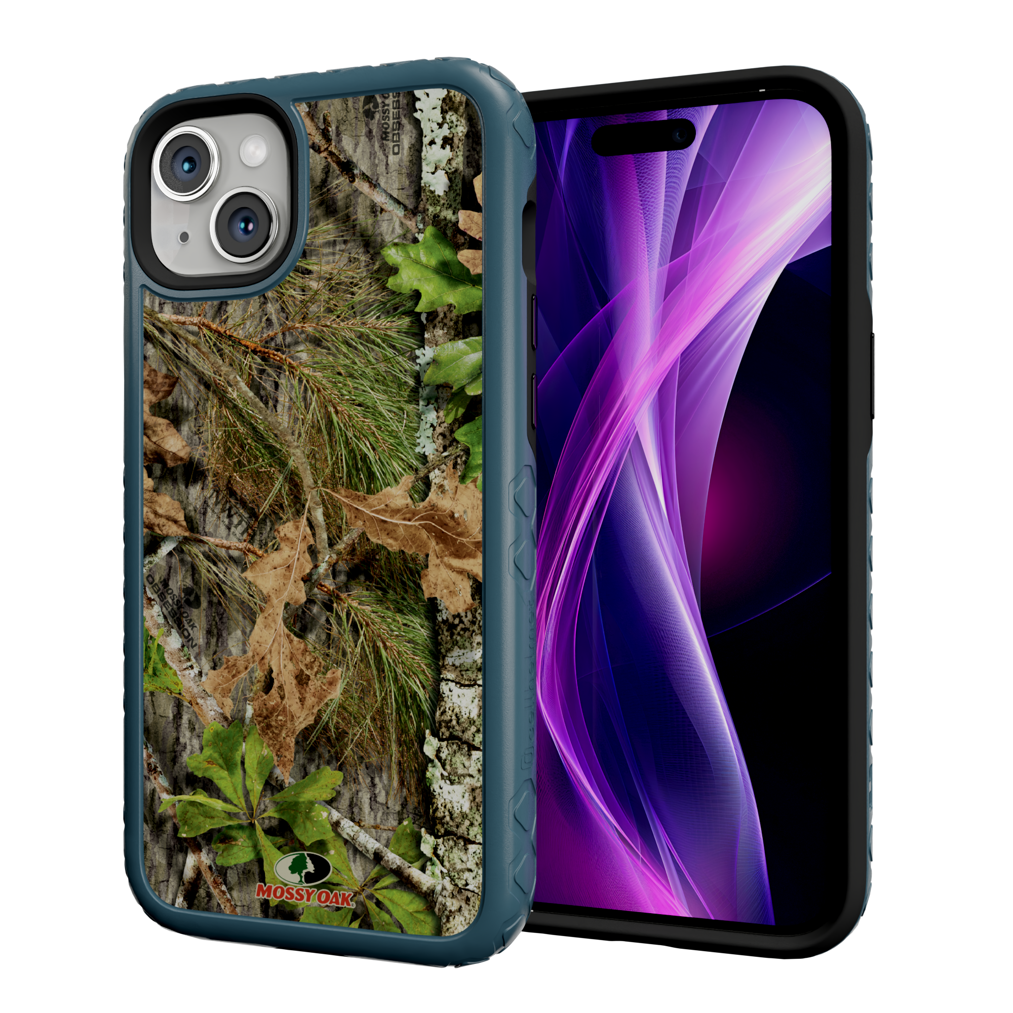 Mossy Oak | MagSafe Dual Layer Case for Apple iPhone 14 Plus | Obsession | Fortitude Series Deep Sea Blue