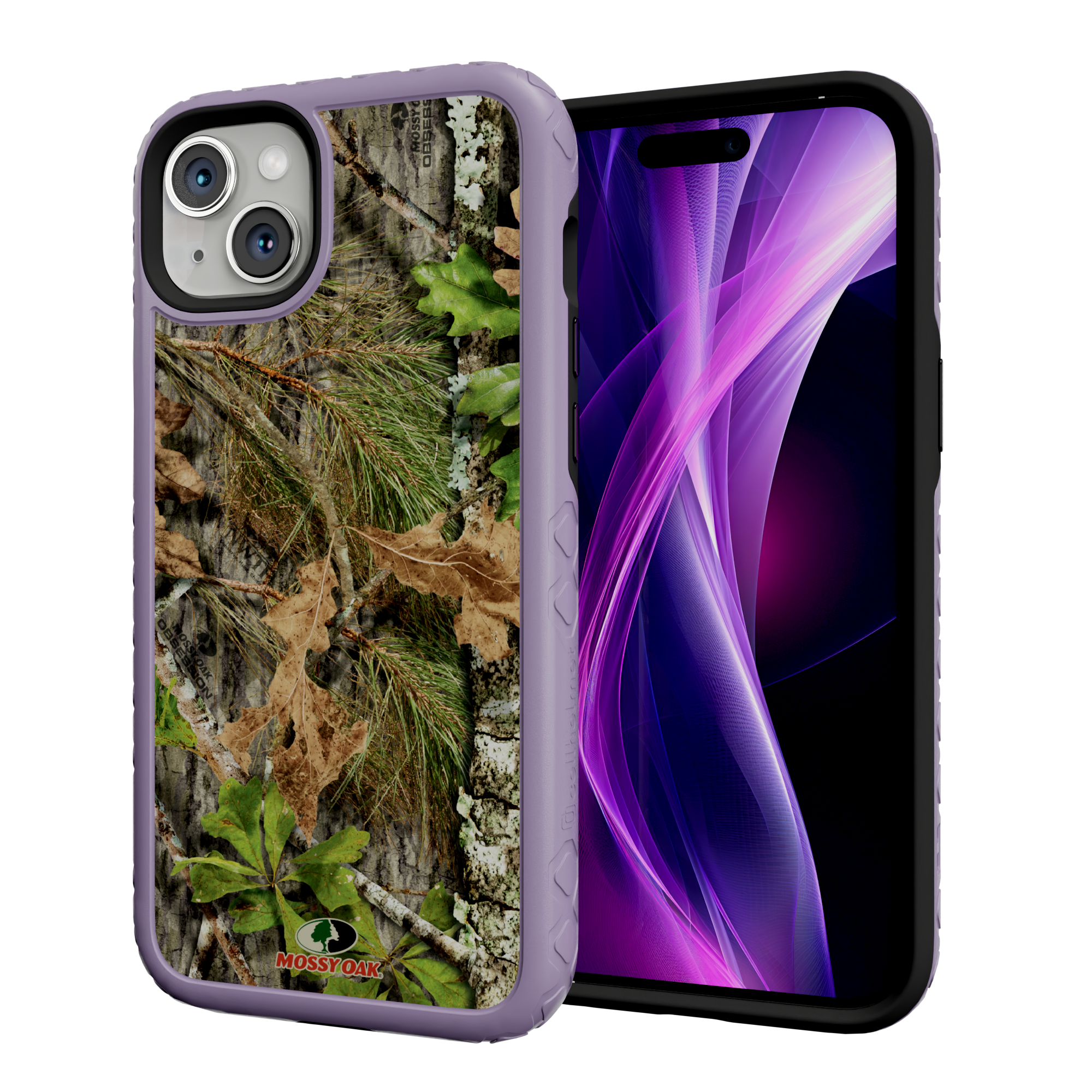 Mossy Oak | MagSafe Dual Layer Case for Apple iPhone 14 Plus | Obsession | Fortitude Series Lilac Blossom Purple