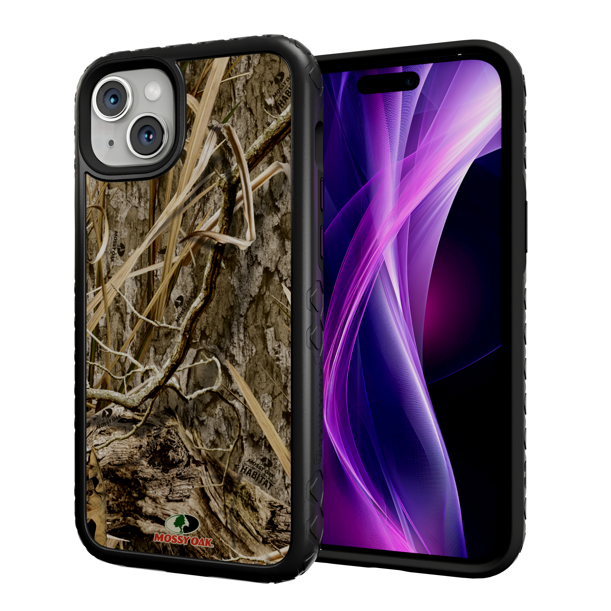 Mossy Oak MagSafe® Dual Layer Case for Apple iPhone 14 Plus- Shadow Grass Onyx Black