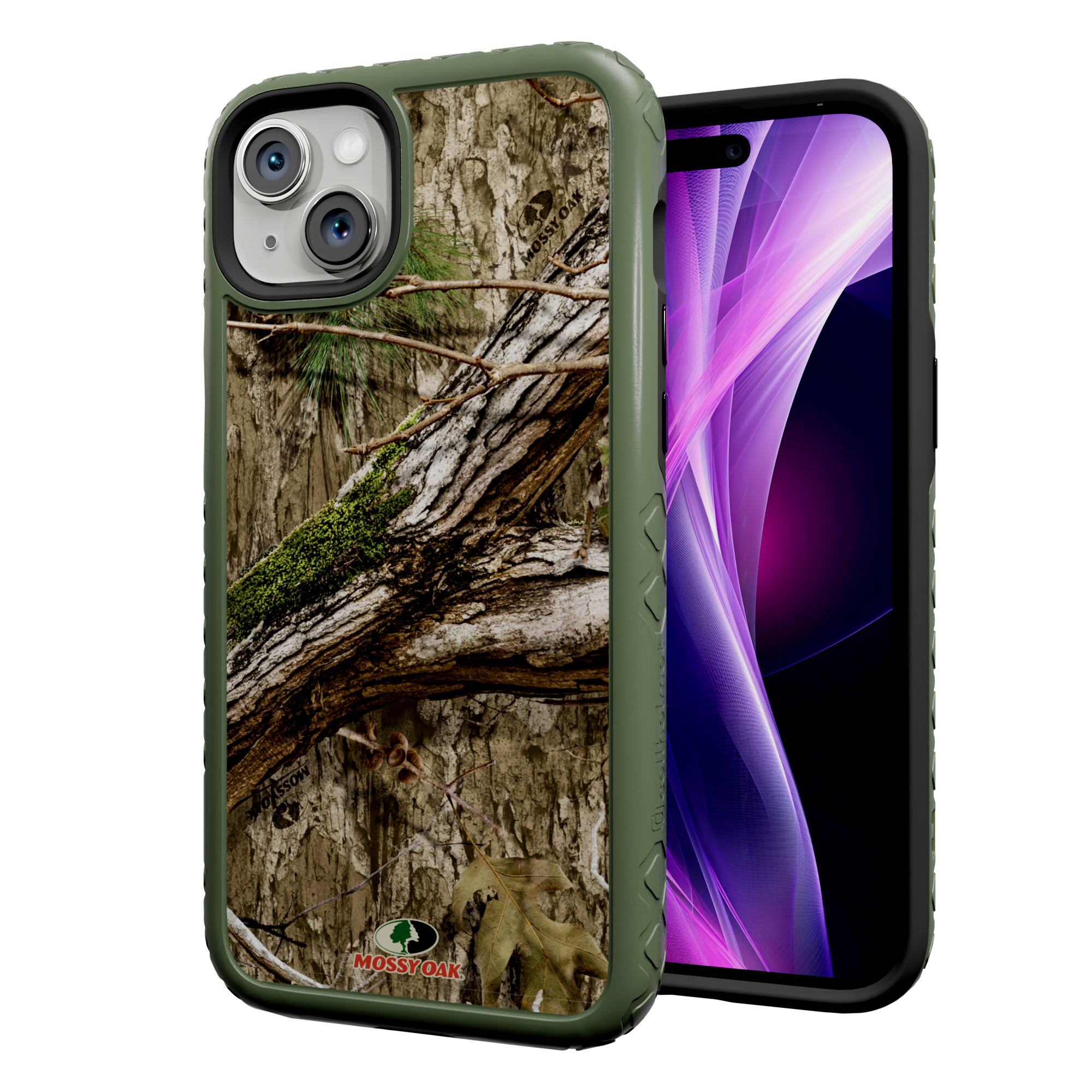 Mossy Oak MagSafe® Dual Layer Case for Apple iPhone 14 Plus- Country DNA Olive Drab Green