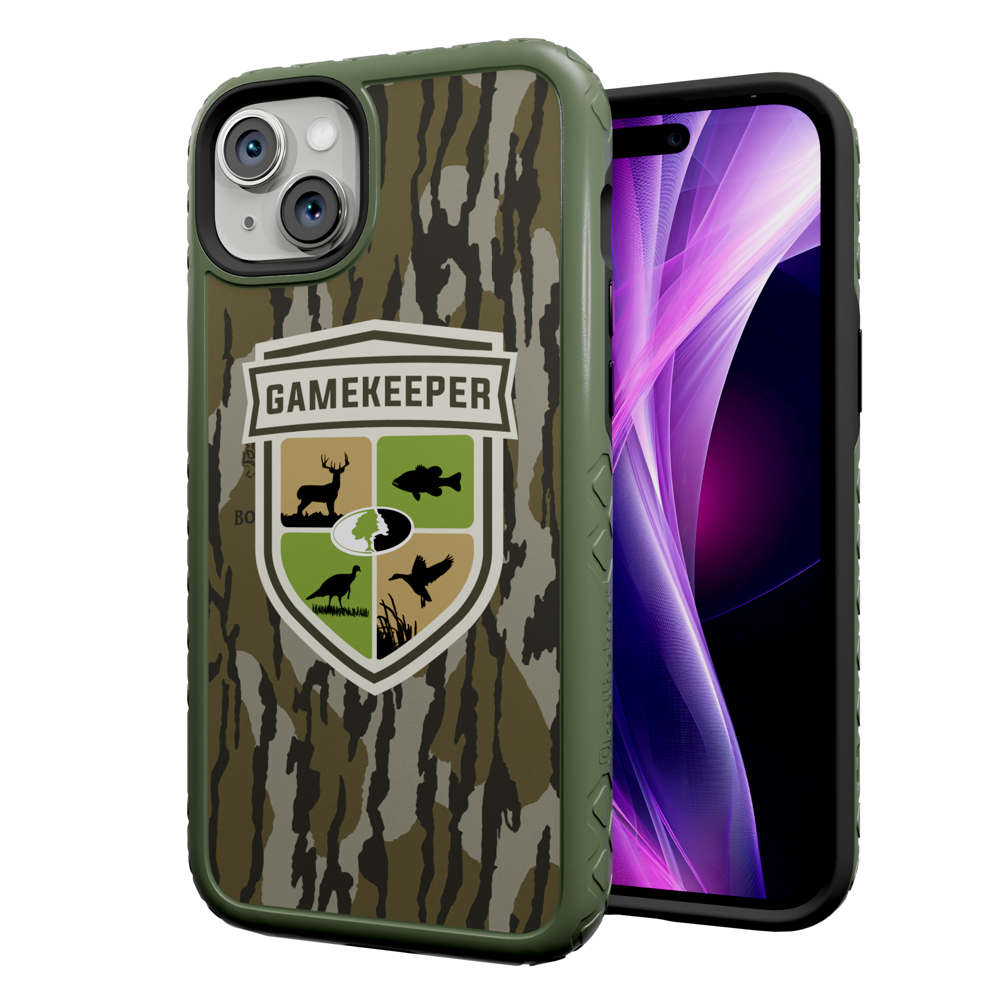 Shock-Absorbent MagSafe® Case for Apple iPhone 14 Pro Max | Mossy Oak Gamekeeper Bottomland Camo