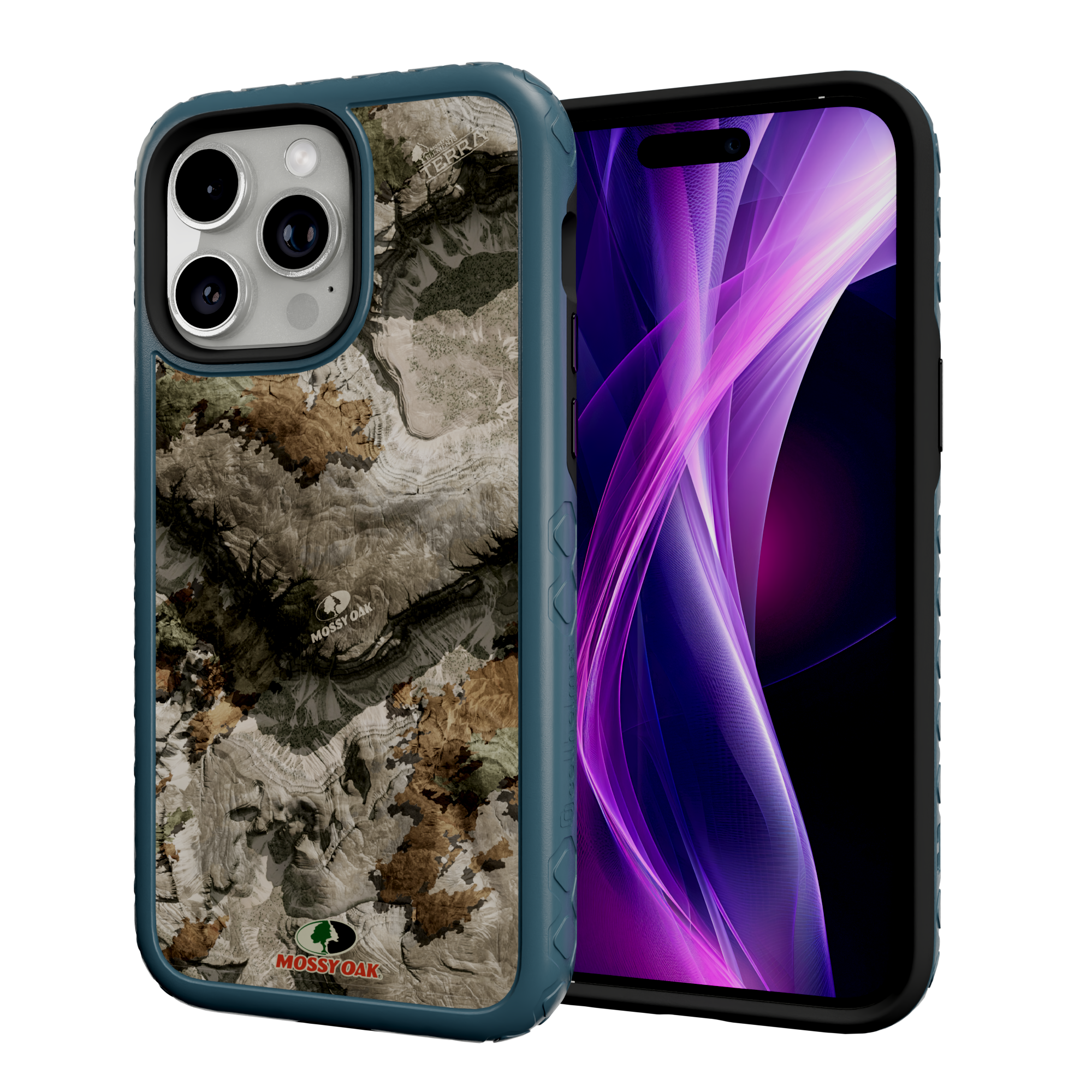 Mossy Oak MagSafe® Dual Layer Case for Apple iPhone 14 Pro Max - Terra Gila Deep Sea Blue