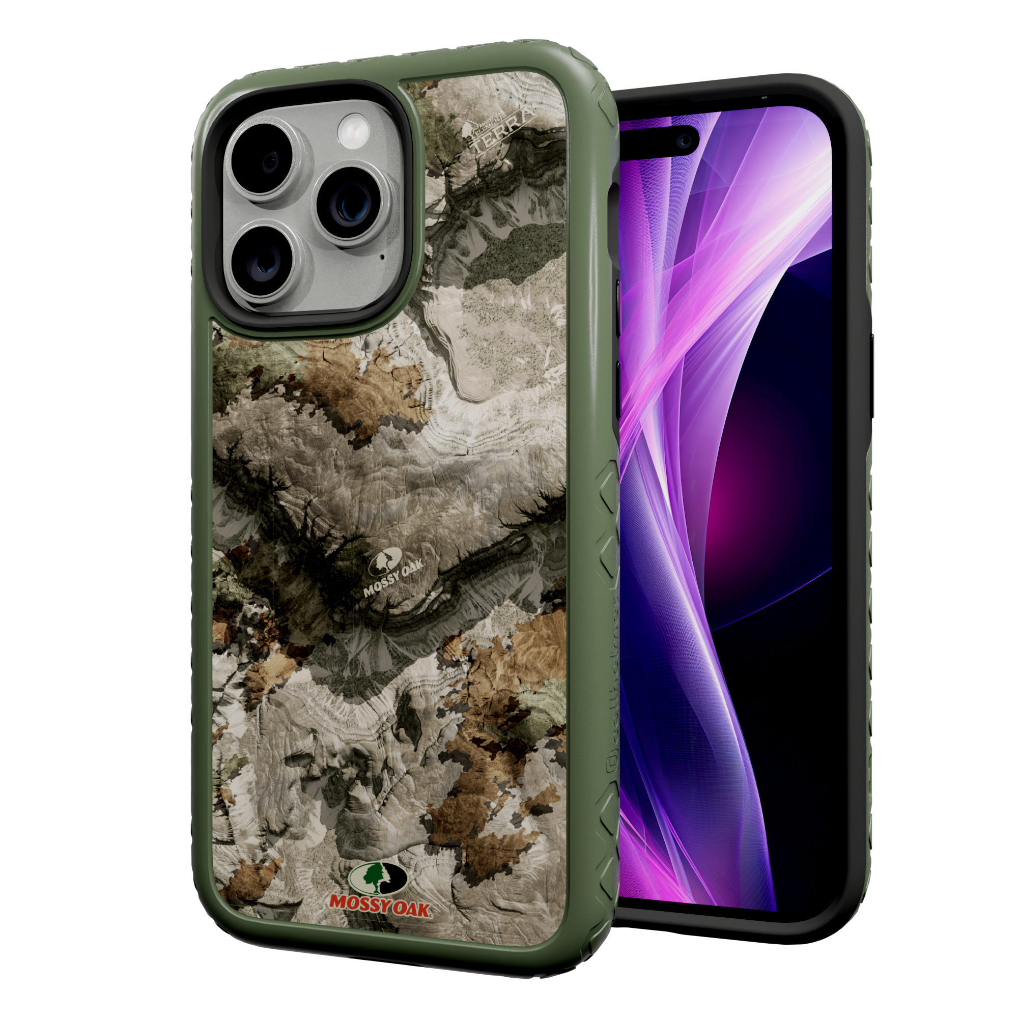 Mossy Oak MagSafe® Dual Layer Case for Apple iPhone 14 Pro Max - Terra Gila Olive Drab Green