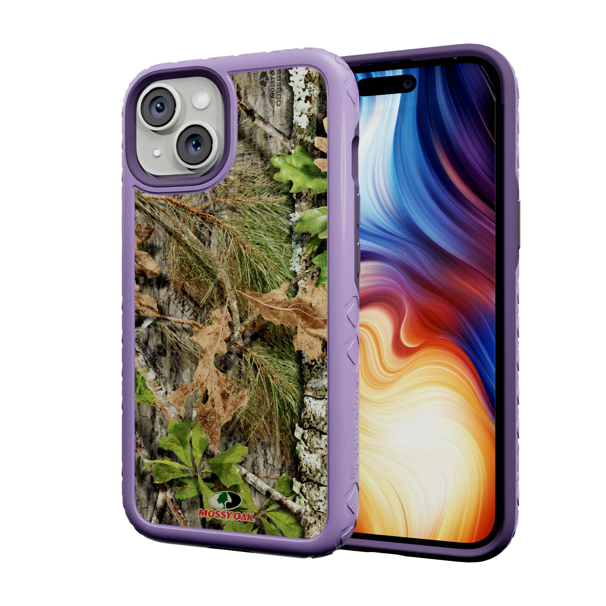 Mossy Oak | Dual Layer Case for Apple iPhone 13 Mini | Obsession | Fortitude Series Lilac Blossom Purple