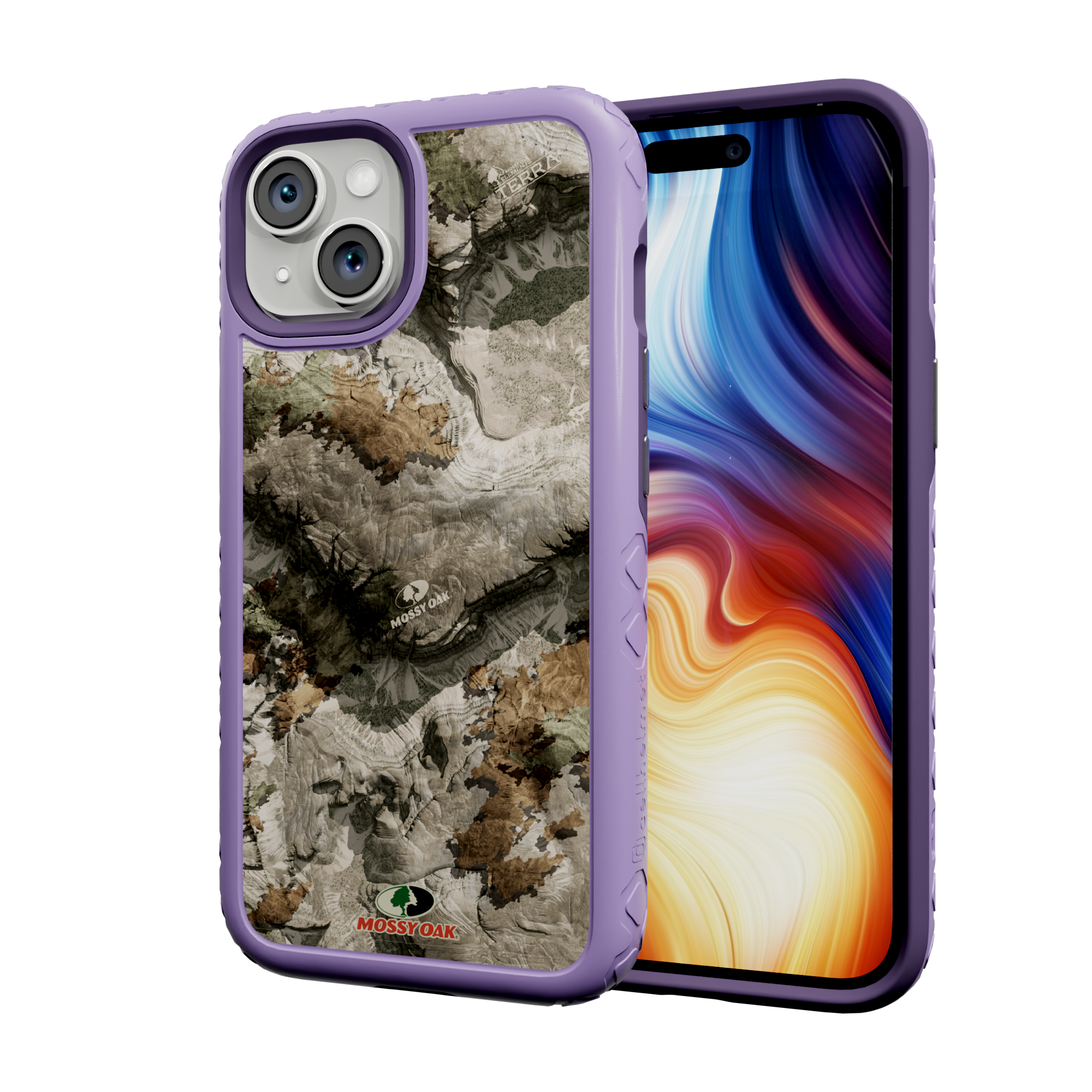 Mossy Oak Protective Case for Apple iPhone 13 MIni - Terra Gila Lilac Blossom Purple