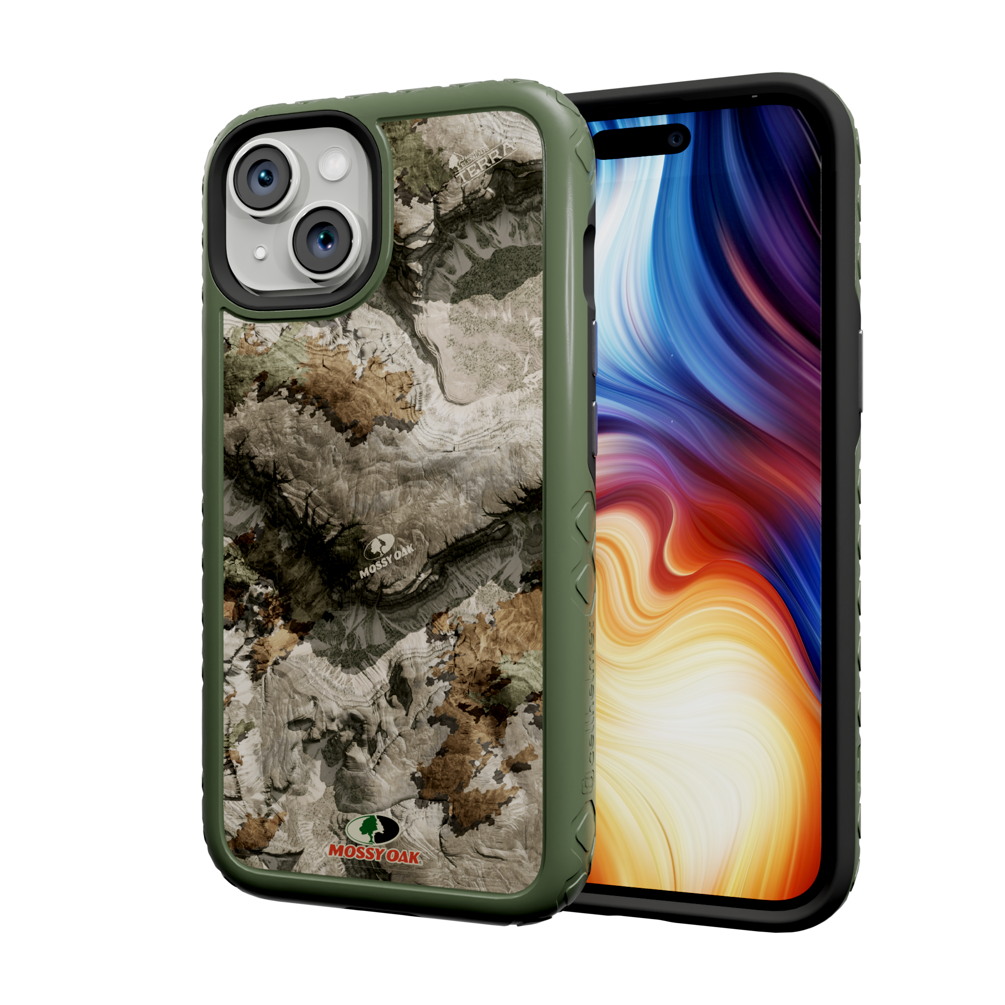 Mossy Oak Protective Case for Apple iPhone 13 MIni - Terra Gila Olive Drab Green