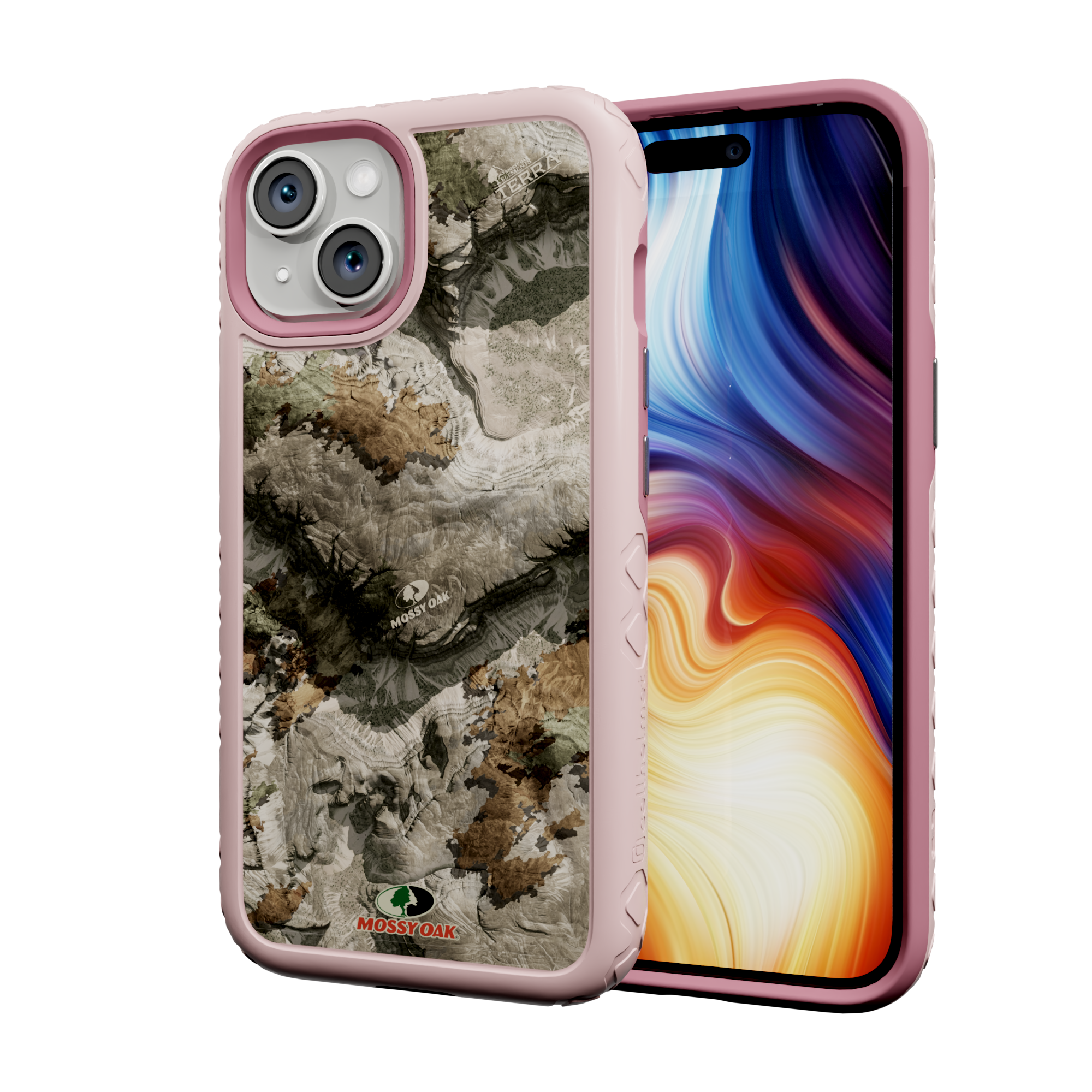 Mossy Oak Protective Case for Apple iPhone 13 MIni - Terra Gila Pink Magnolia
