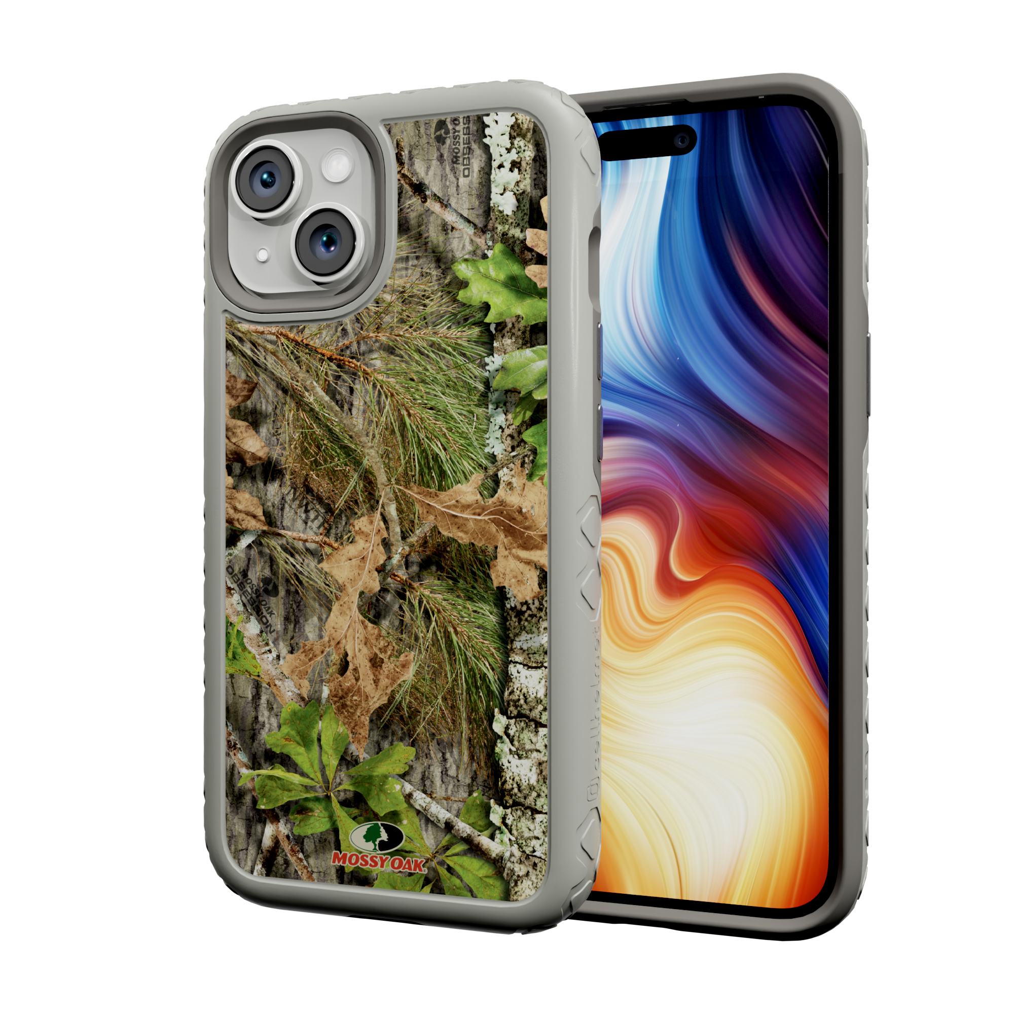 Mossy Oak | Dual Layer Case for Apple iPhone 13 | Obsession | Fortitude Series Gray