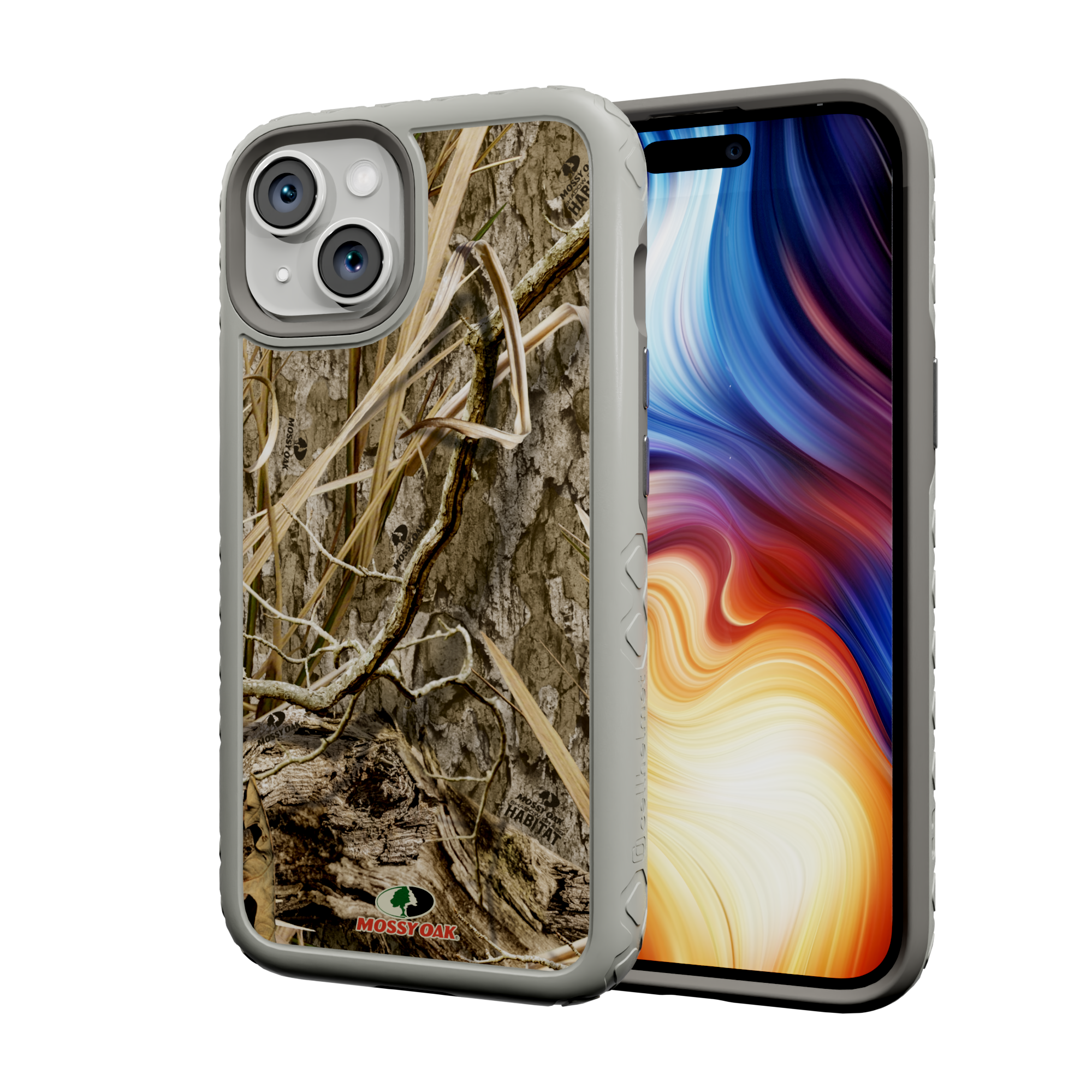 Mossy Oak Protective Case for Apple iPhone 13 - Shadow Grass Gray