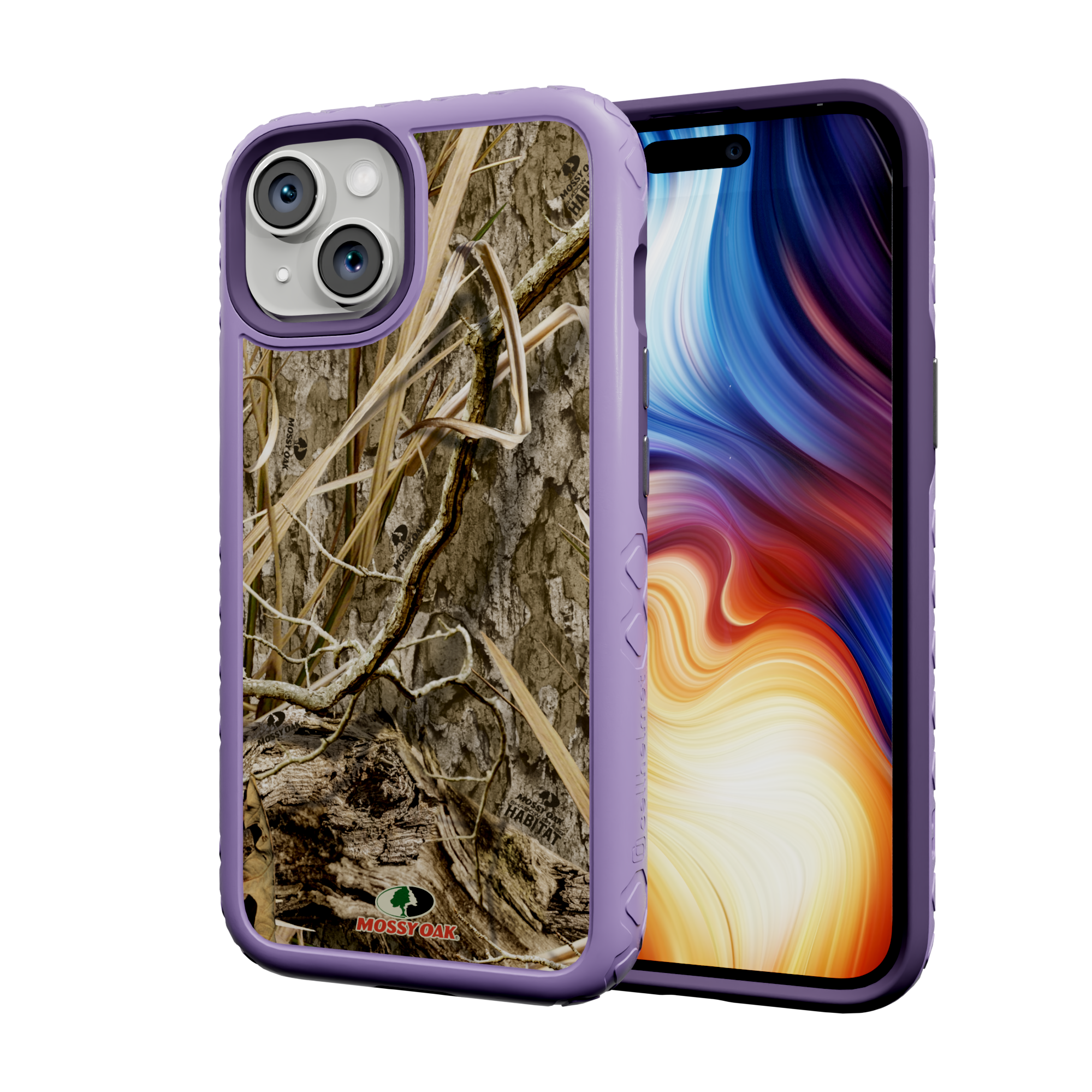 Mossy Oak Protective Case for Apple iPhone 13 - Shadow Grass Lilac Blossom Purple