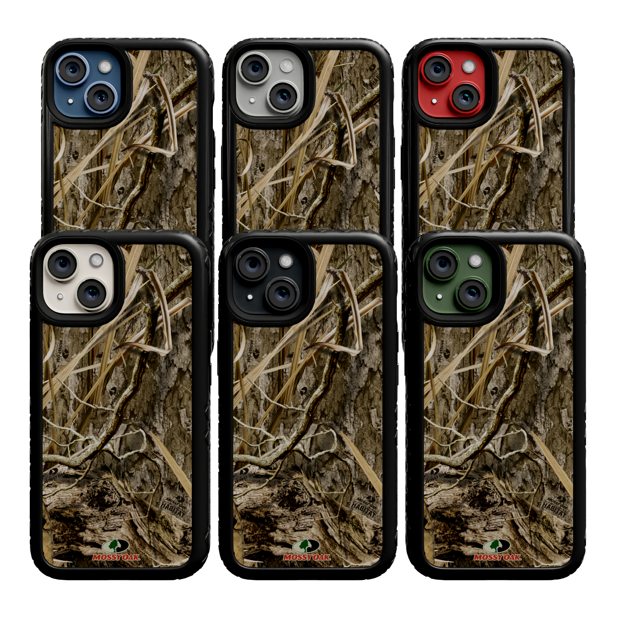 Mossy Oak Protective Case for Apple iPhone 13 - Shadow Grass Onyx Black