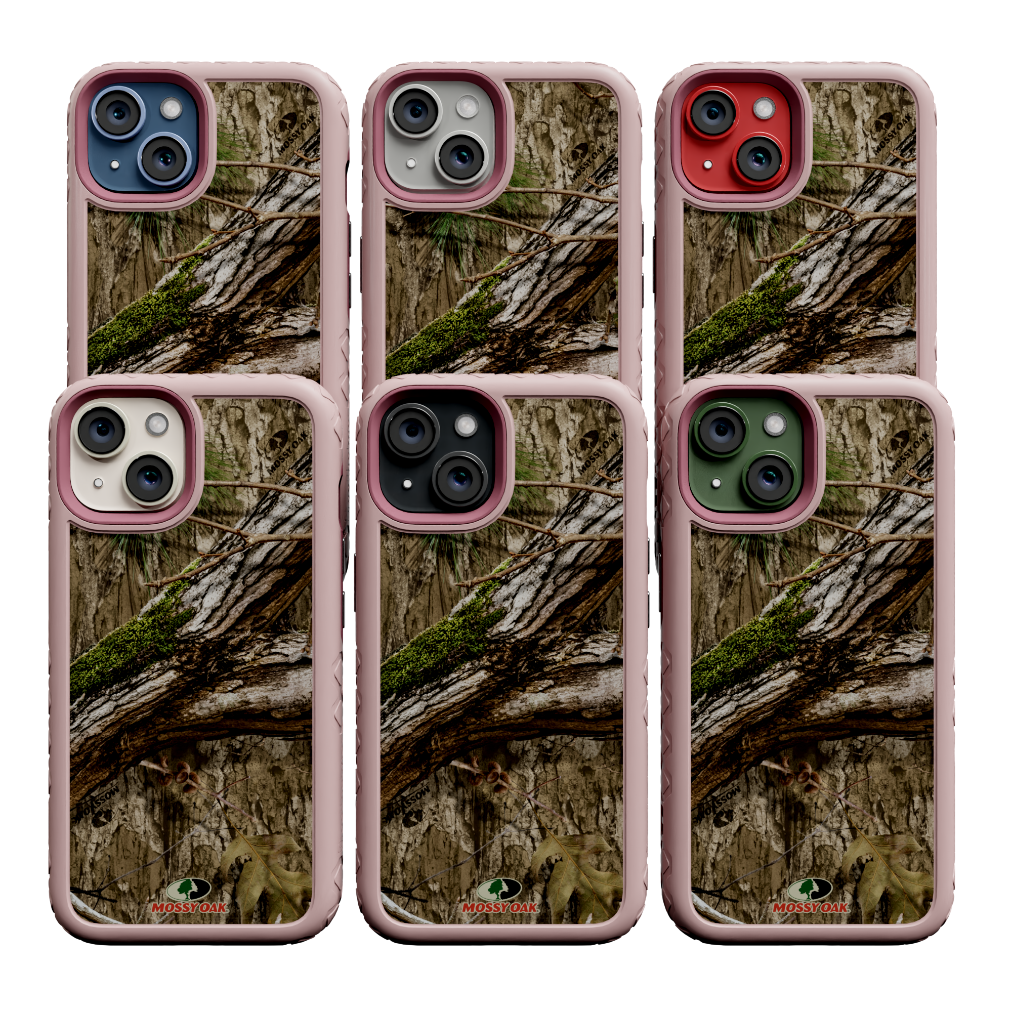 Mossy Oak Protective Case for Apple iPhone 13 - Country DNA Pink Magnolia