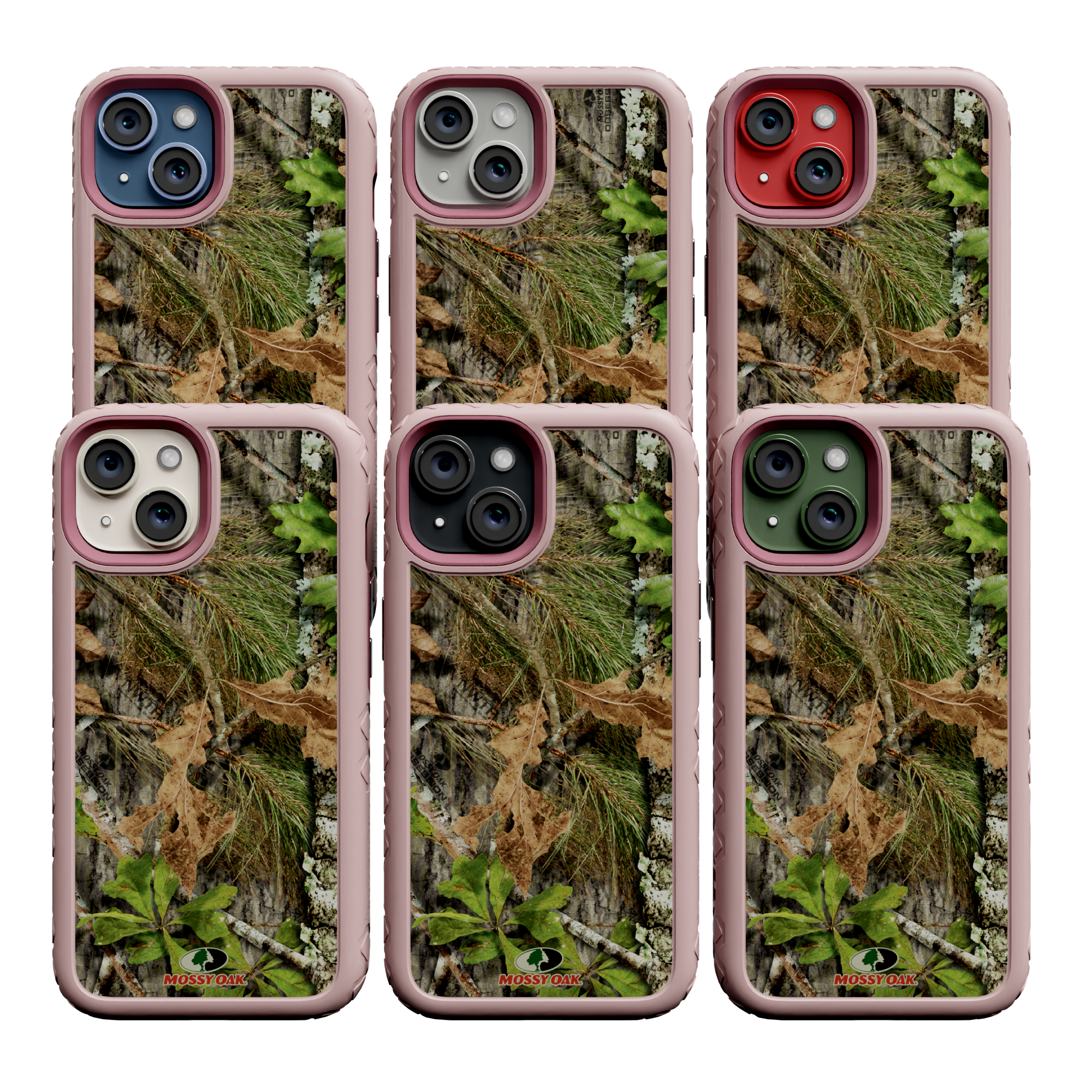 Mossy Oak | Dual Layer Case for Apple iPhone 13 | Obsession | Fortitude Series Pink Magnolia