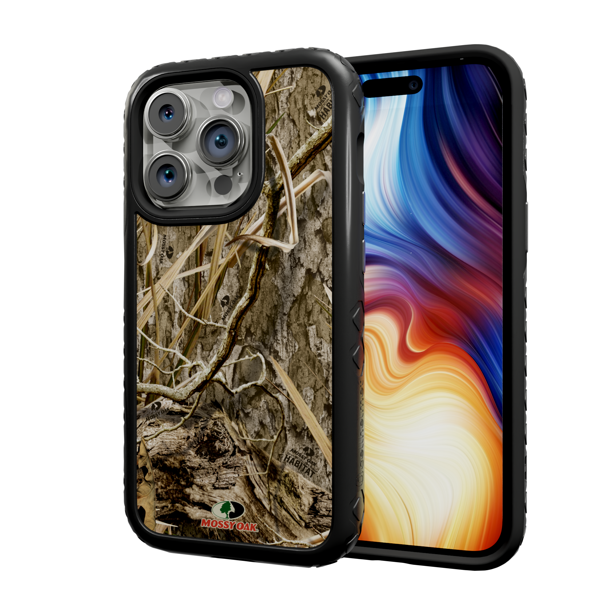 Mossy Oak Protective Case for Apple iPhone 13 Pro - Shadow Grass Onyx Black