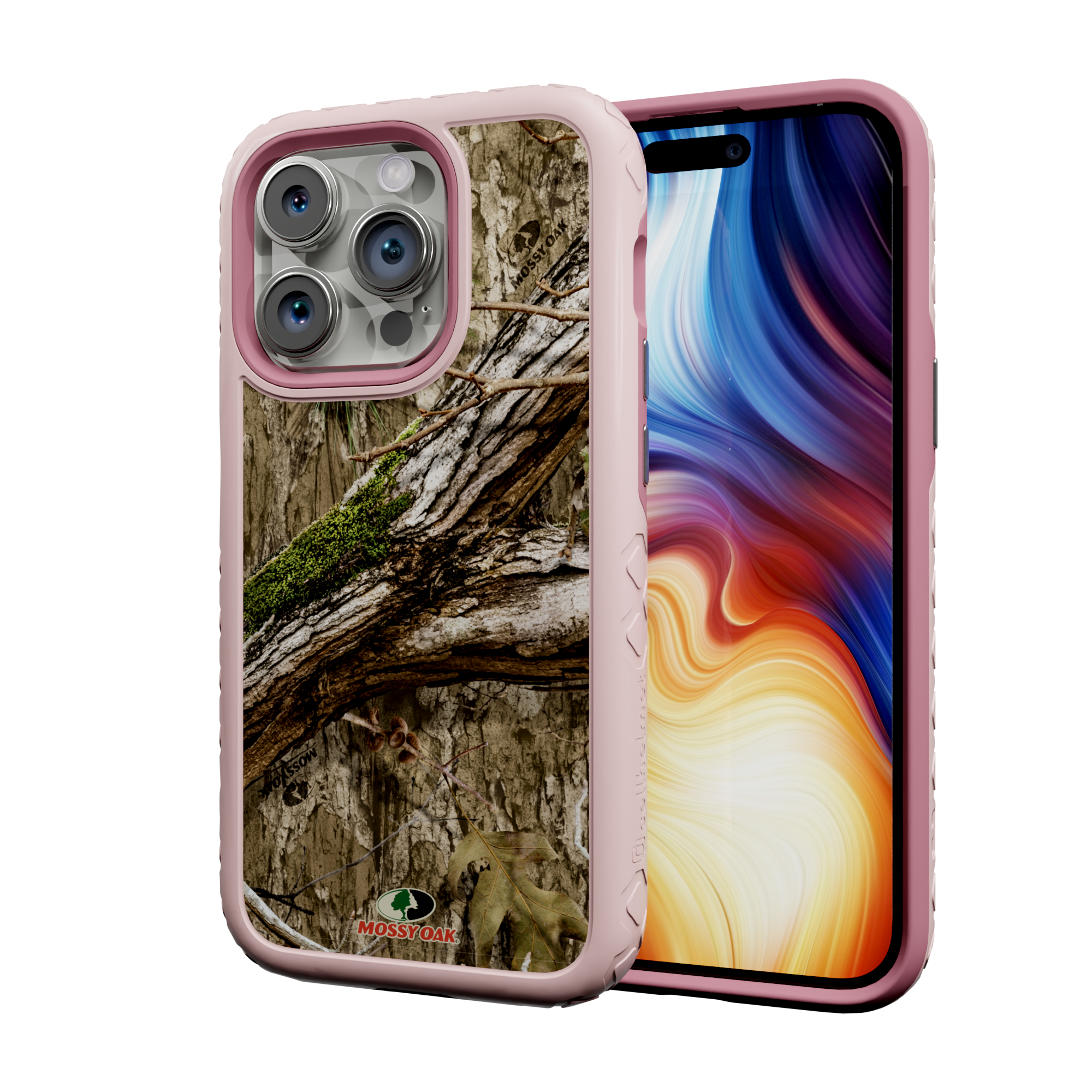 Mossy Oak Protective Case for Apple iPhone 13 Pro - Country DNA Pink Magnolia