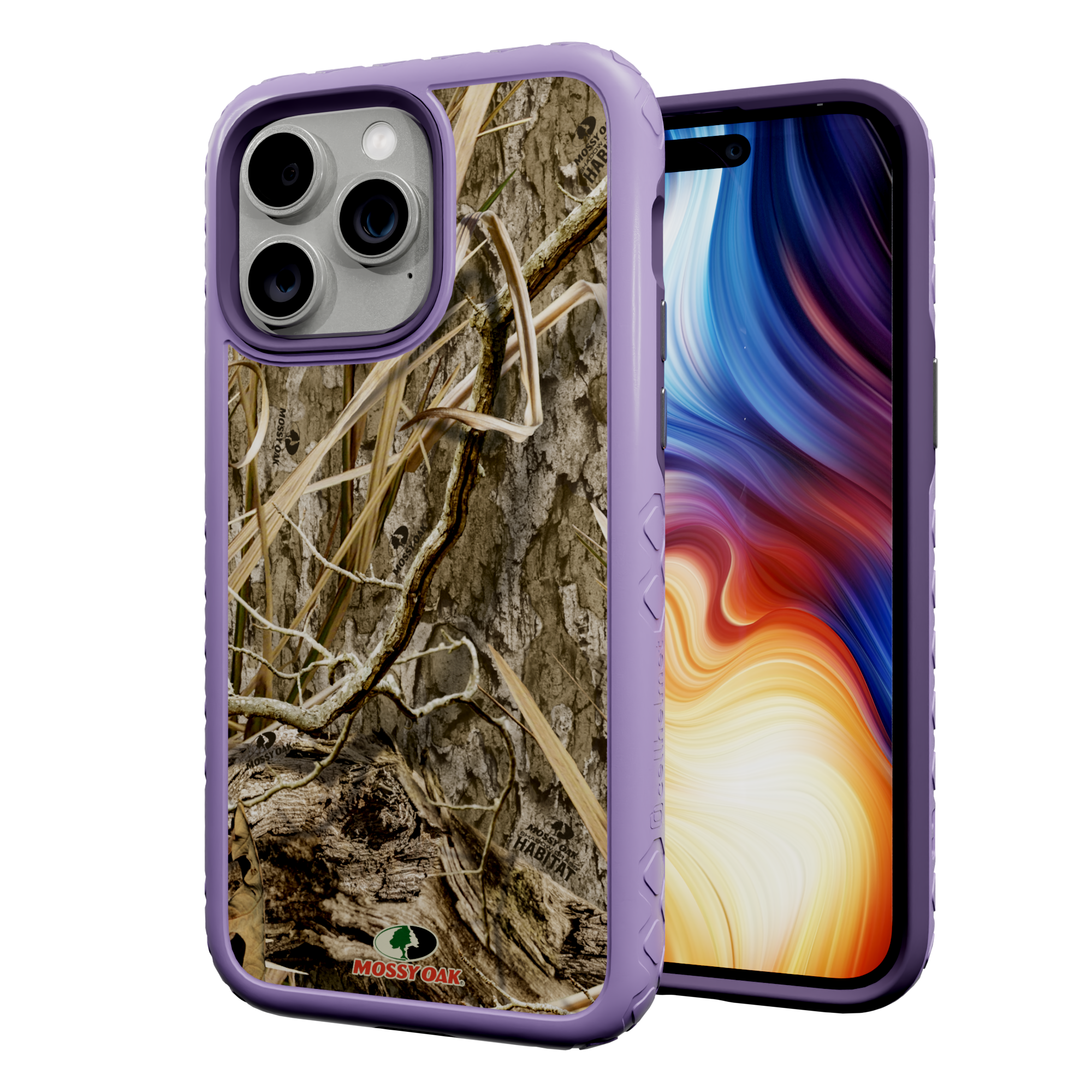 Mossy Oak Protective Case for Apple iPhone 13 Pro Max - Shadow Grass Lilac Blossom Purple