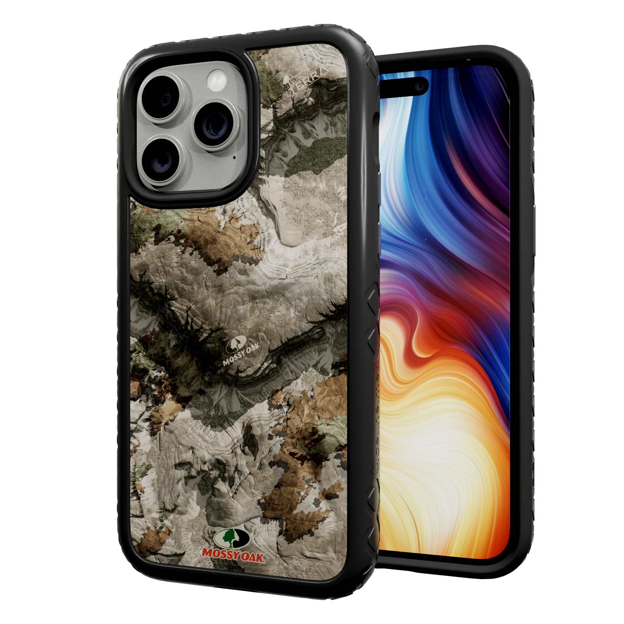 Mossy Oak Protective Case for Apple iPhone 13 Pro Max - Terra Gila Onyx Black