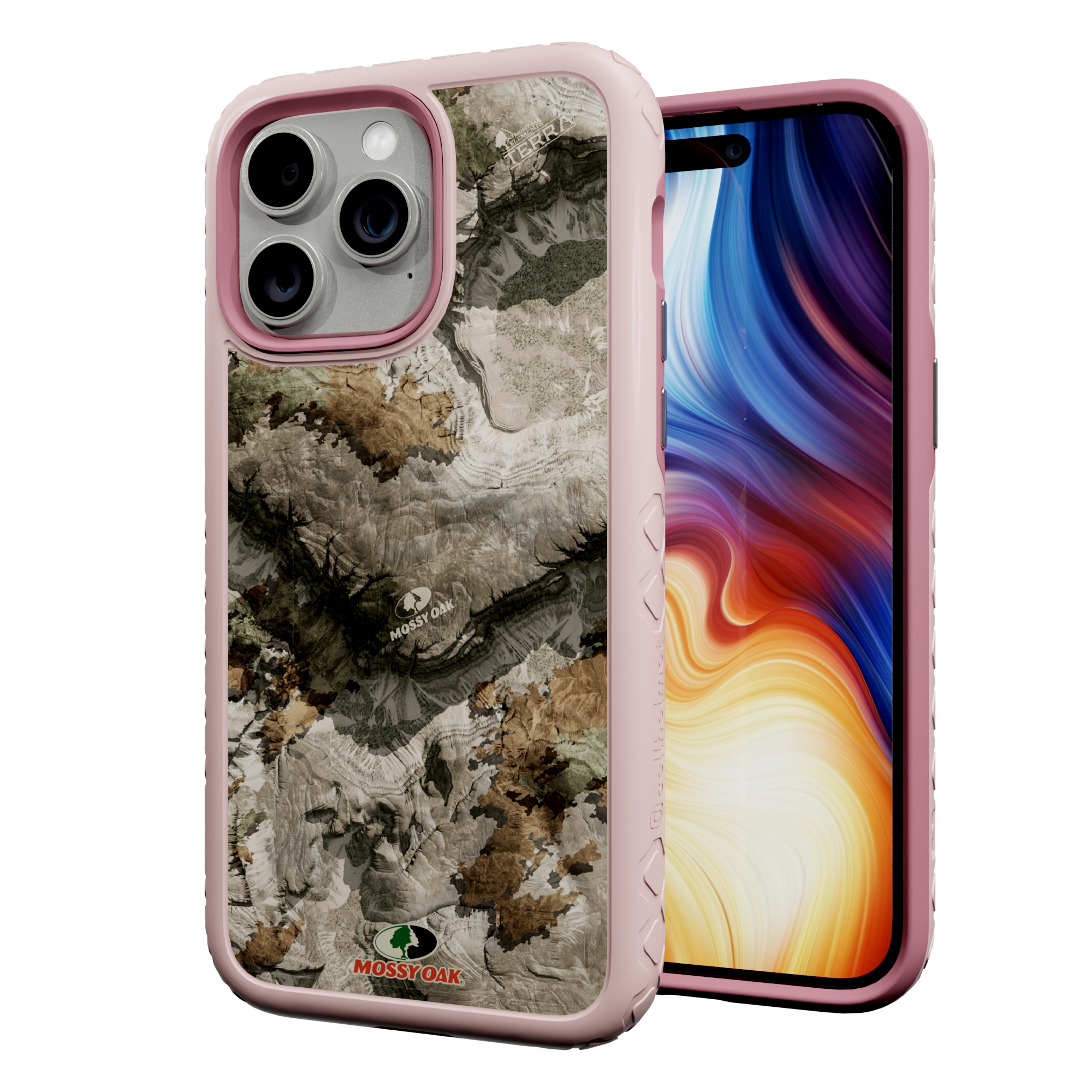 Mossy Oak Protective Case for Apple iPhone 13 Pro Max - Terra Gila Pink Magnolia