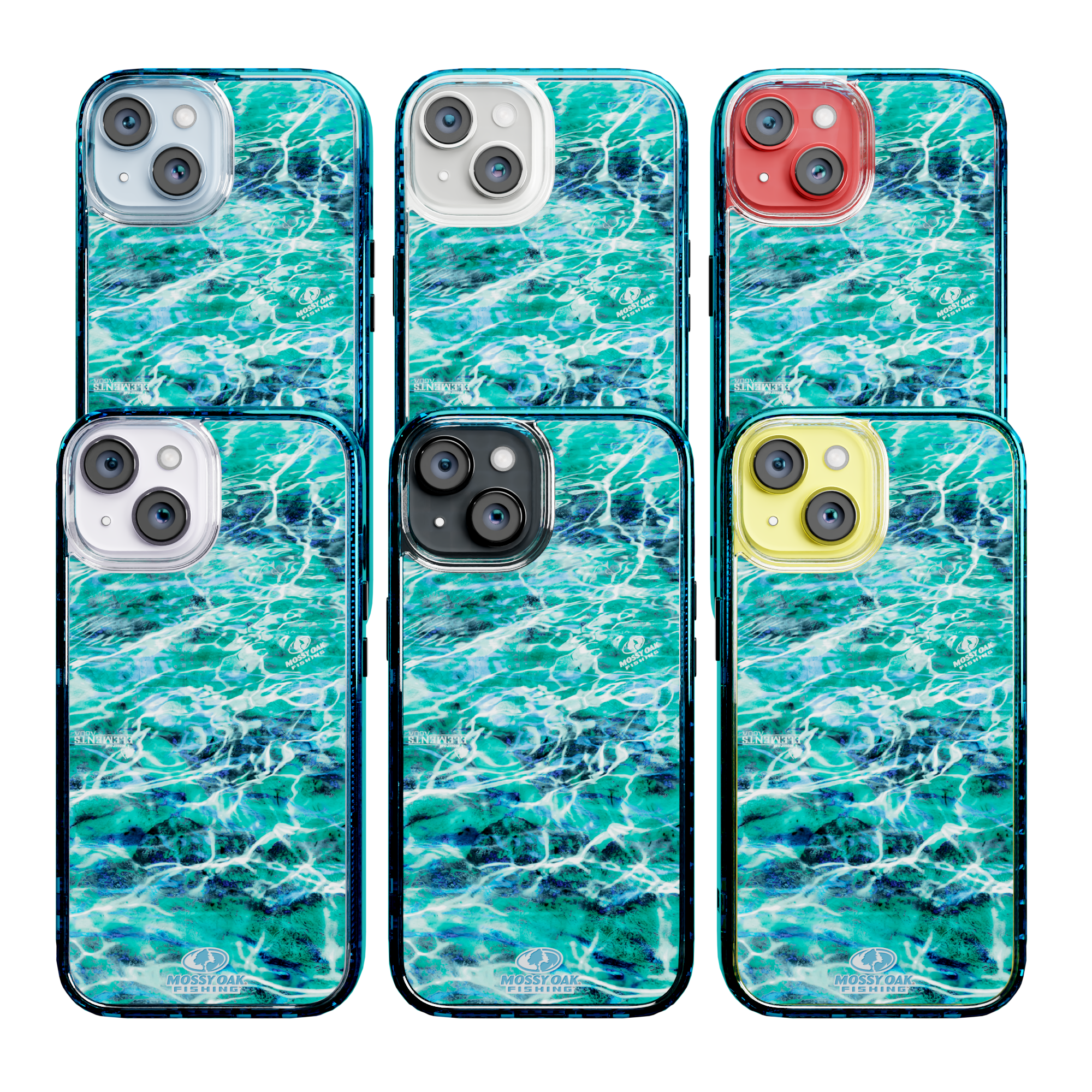 Mossy Oak Magnitude Series for Apple iPhone 14 - Agua Seafoam Deep Sea Blue
