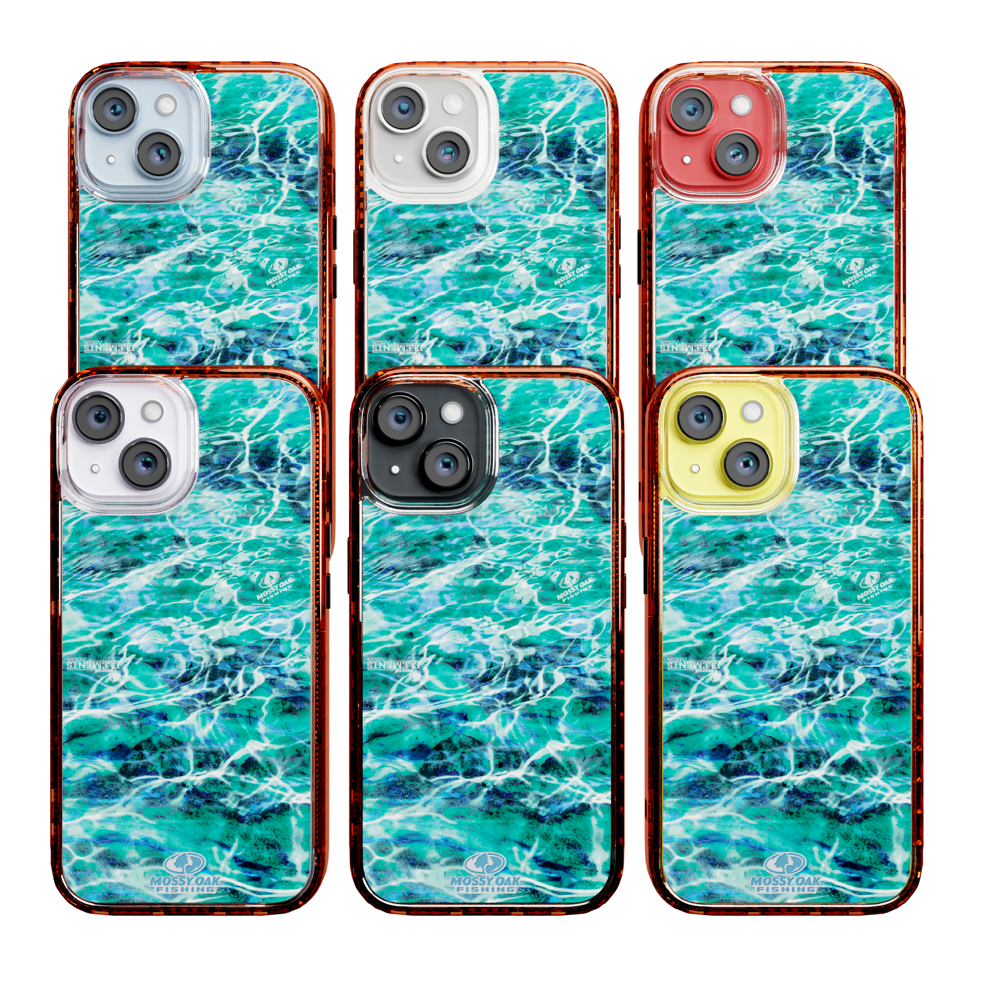 Mossy Oak Magnitude Series for Apple iPhone 14 - Agua Seafoam Blaze Orange