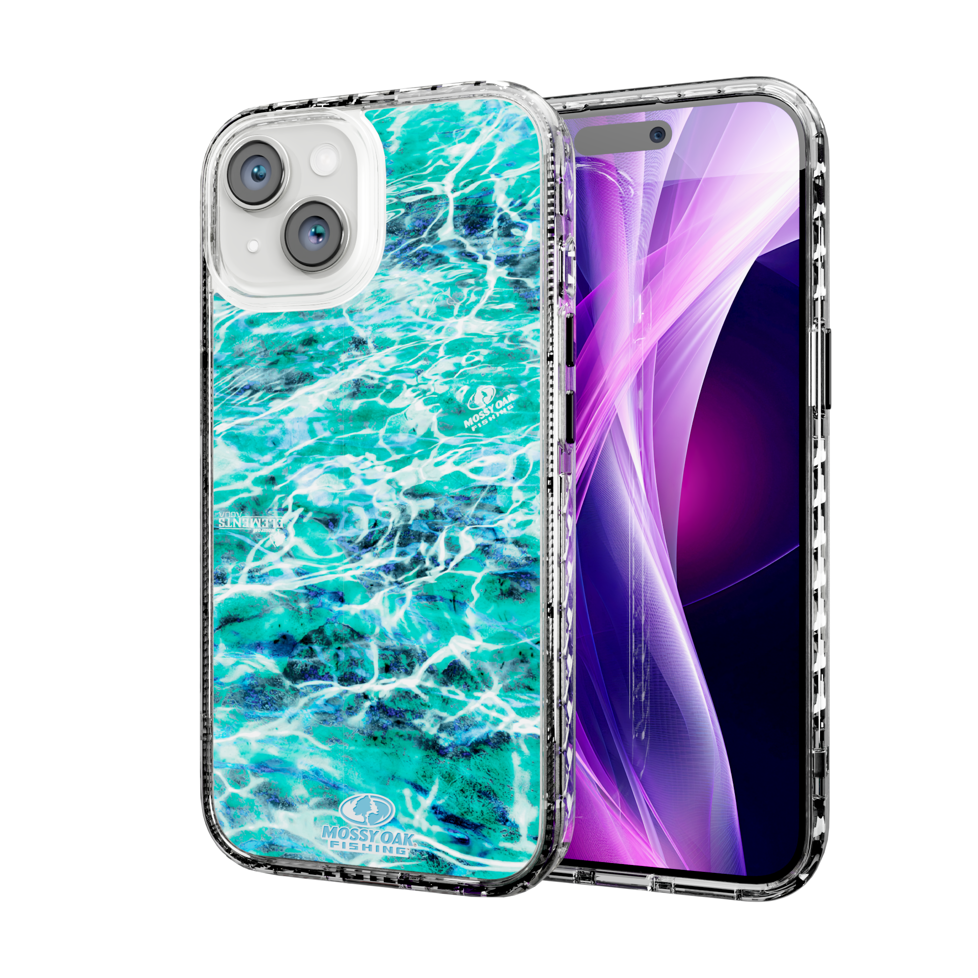 Mossy Oak Magnitude Series for Apple iPhone 14 - Agua Seafoam Crystal Clear