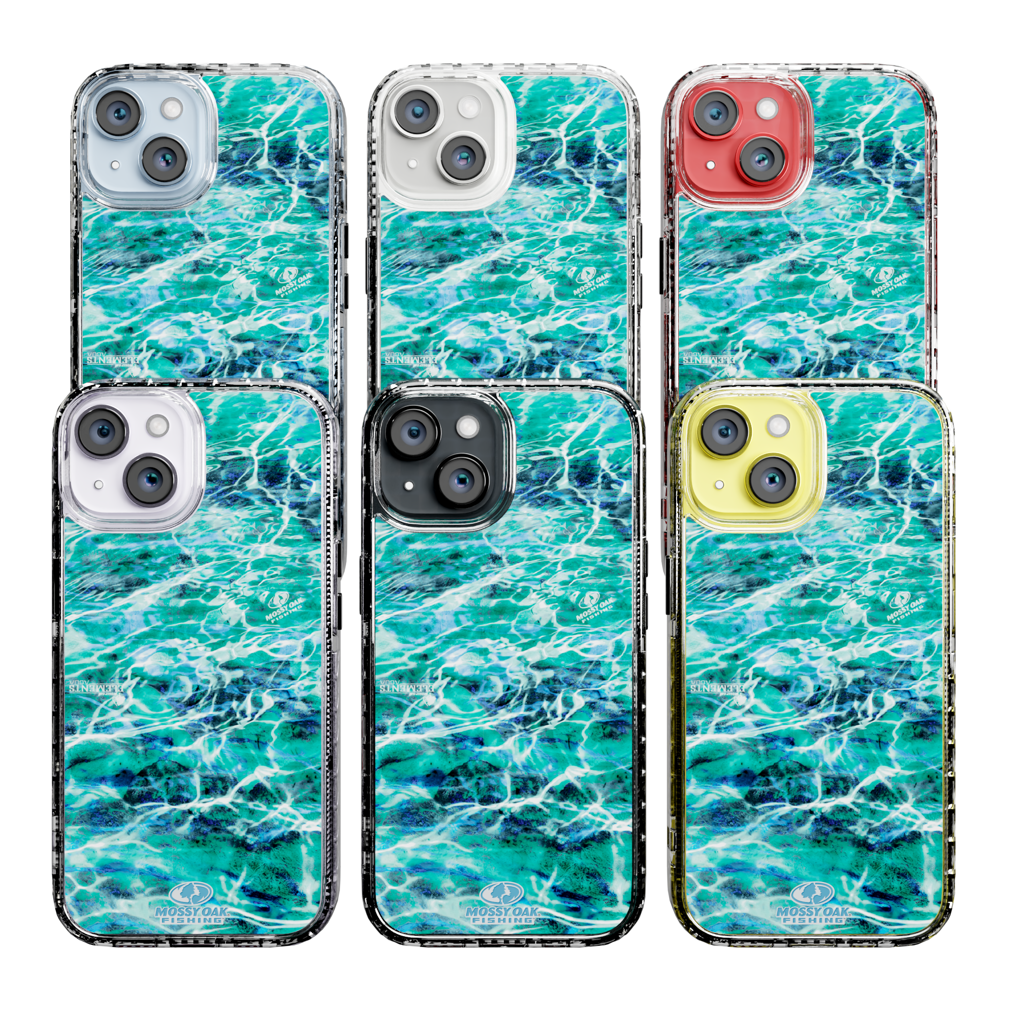 Mossy Oak Magnitude Series for Apple iPhone 14 - Agua Seafoam Crystal Clear