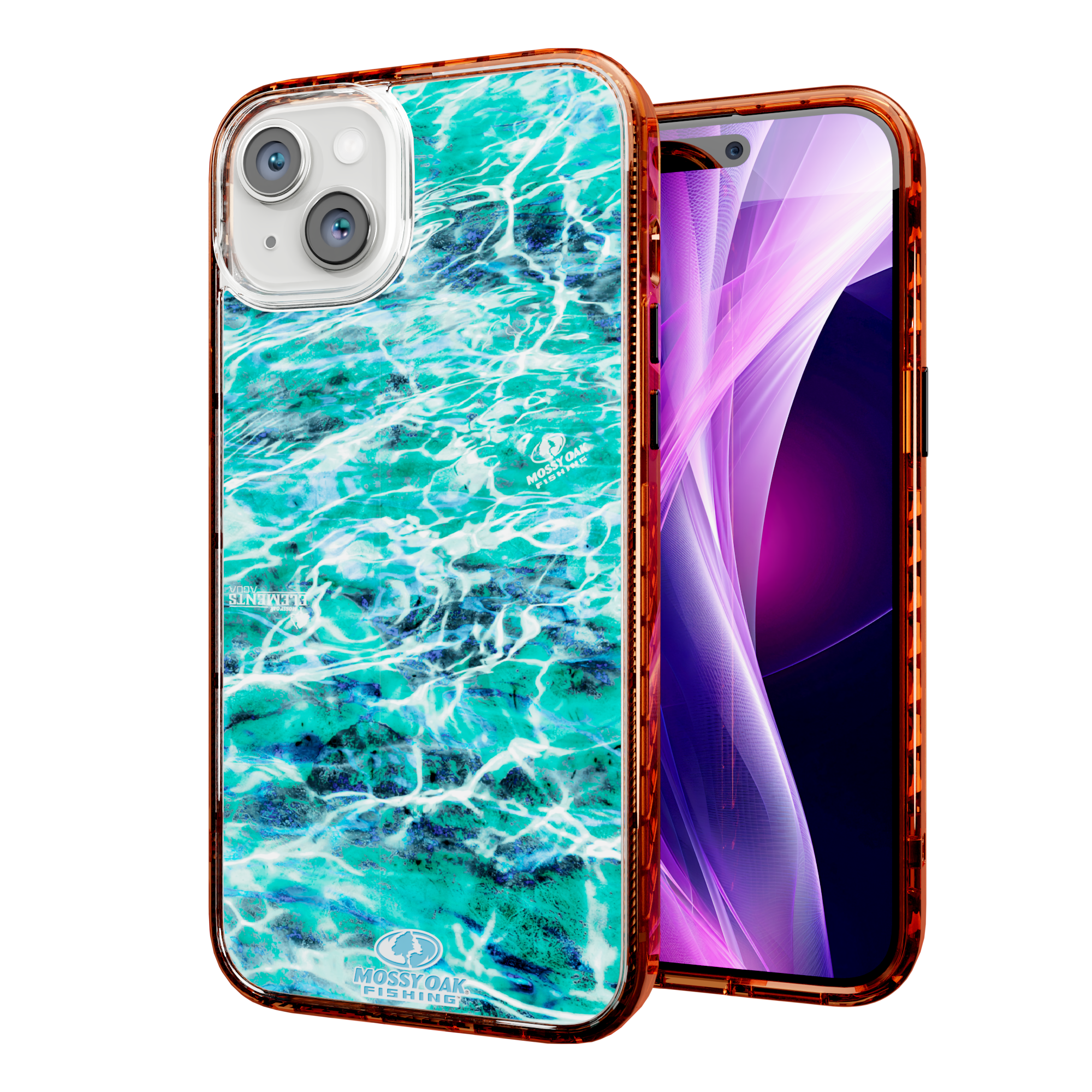Mossy Oak Magnitude Series for Apple iPhone 14 Plus - Agua Seafoam Blaze Orange