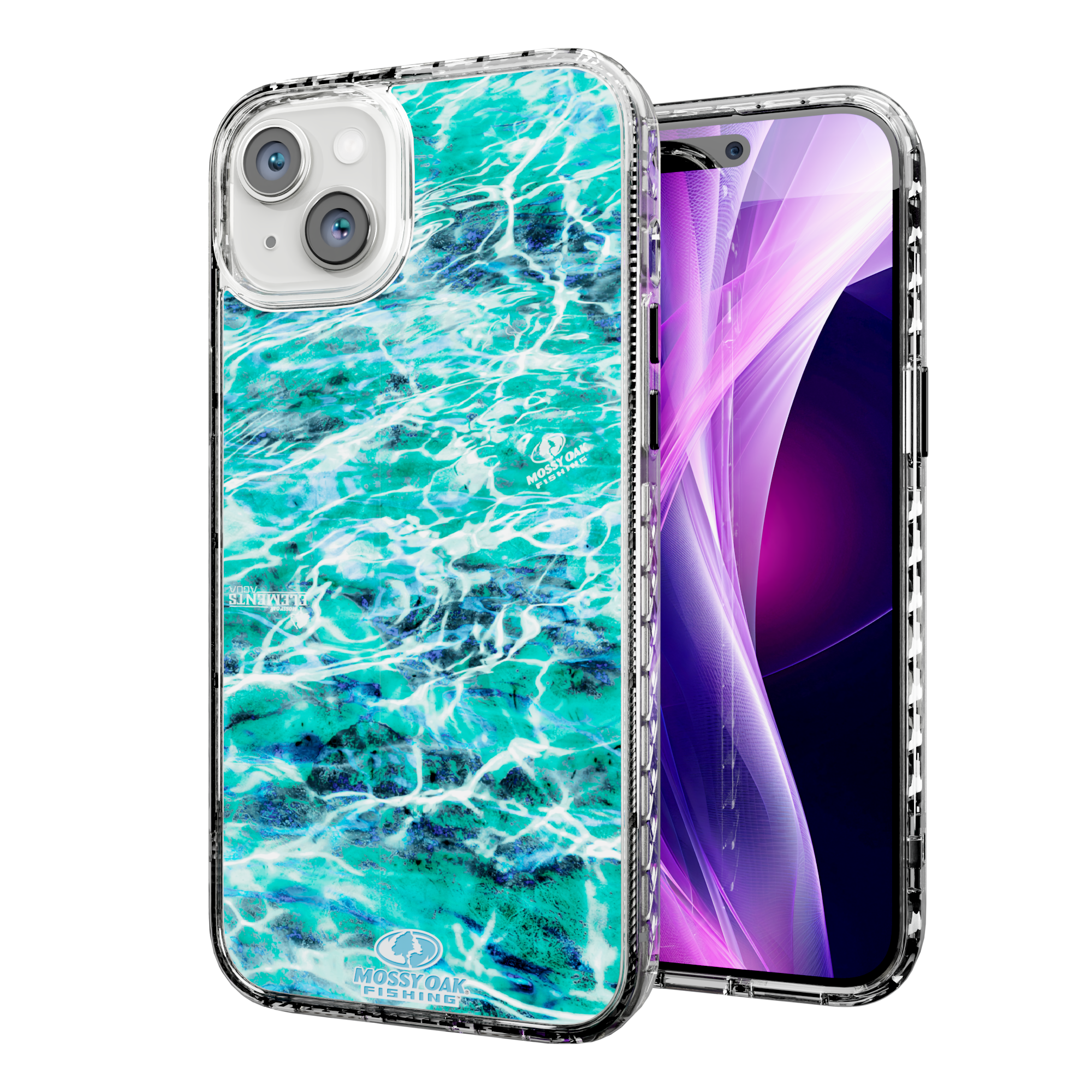 Mossy Oak Magnitude Series for Apple iPhone 14 Plus - Agua Seafoam Crystal Clear