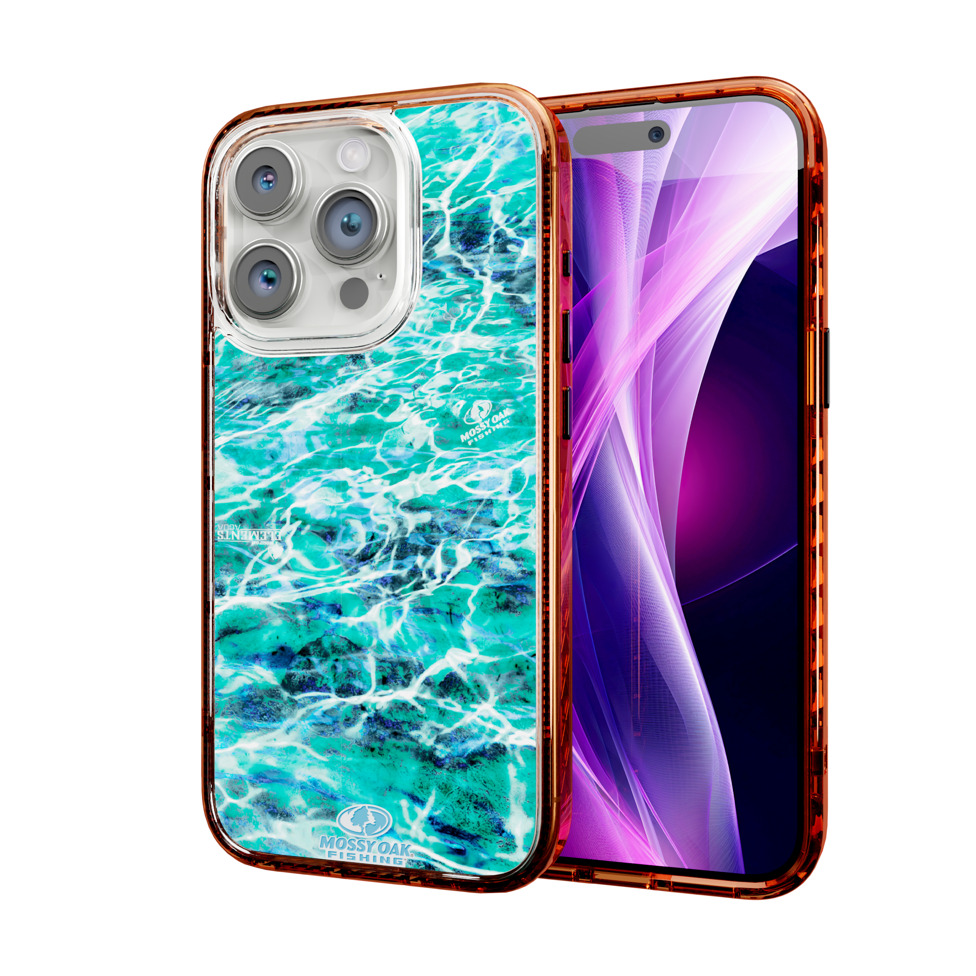Mossy Oak Magnitude Series for Apple iPhone 14 Pro  - Agua Seafoam Blaze Orange